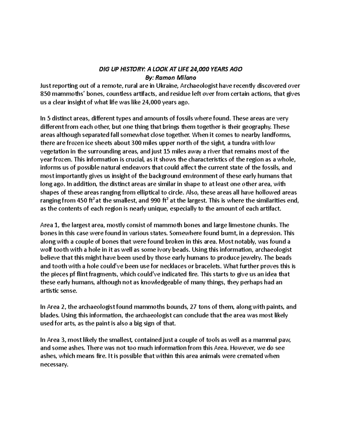 Be An Archeologist Essay Final Draft ELA - ENL2022 - MDC - Studocu