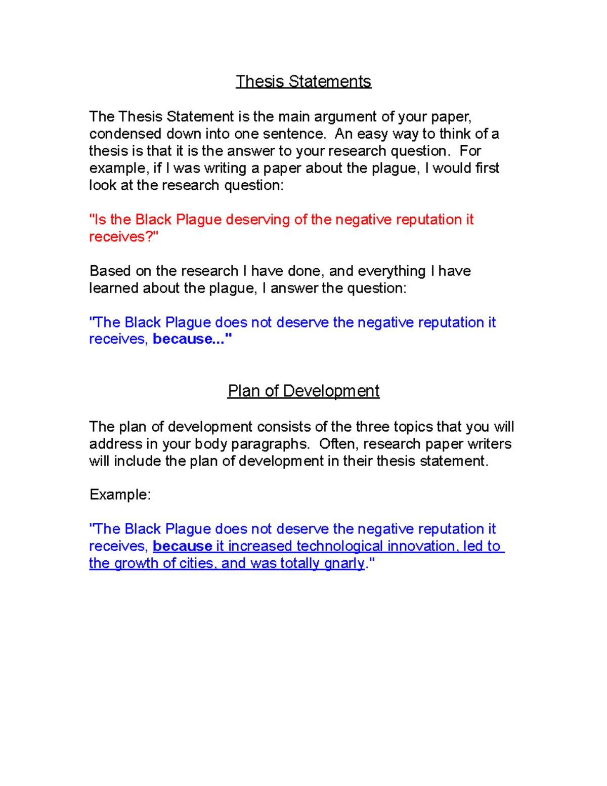 Thesis Statements And Topic Sentences Thesis Statements The Thesis 