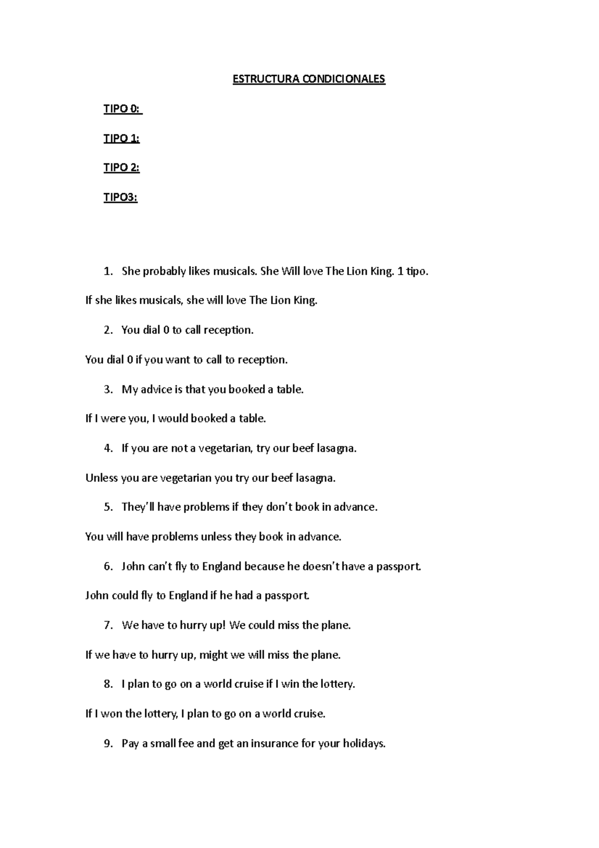 Estructura Condicionales - ESTRUCTURA CONDICIONALES TIPO 0: TIPO 1 ...