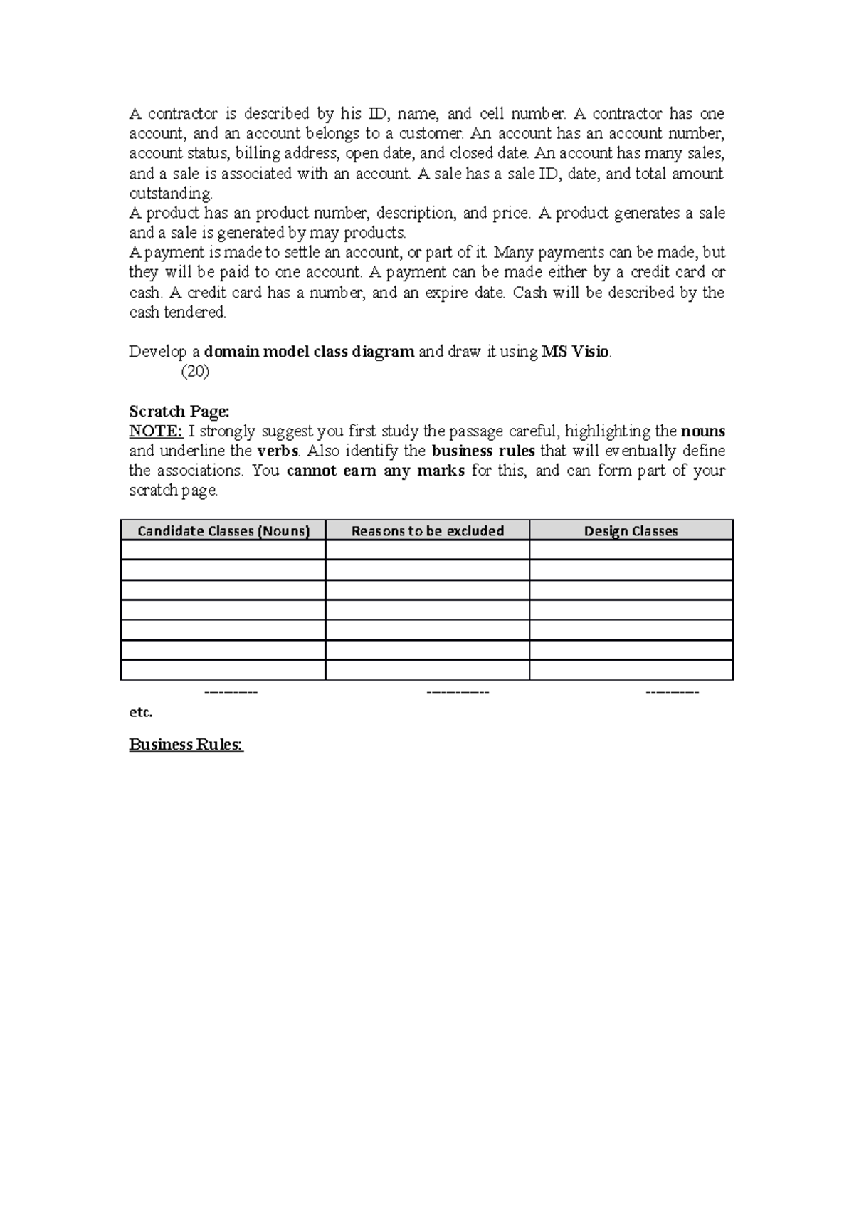 Class A contractor is described by his ID, name, and cell number. A