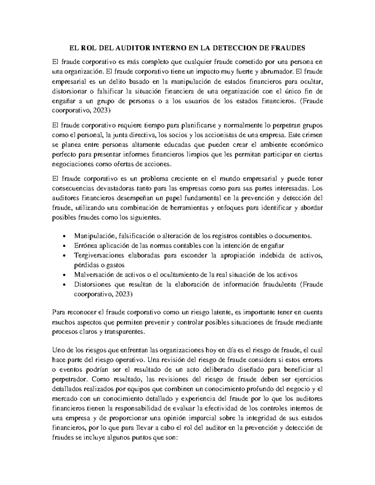 Investigacion IV auditoria-2-9 - EL ROL DEL AUDITOR INTERNO EN LA ...