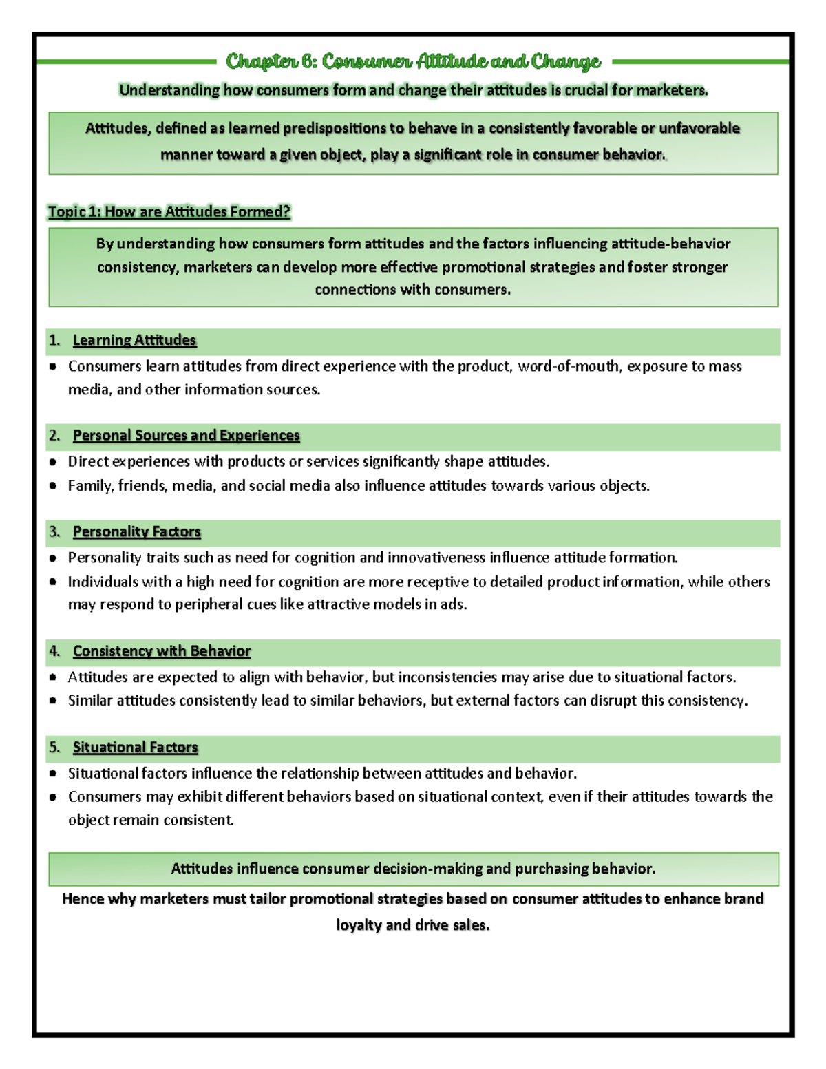 Chapter 6 - Consumer Attitudes - Understanding how consumers form and ...