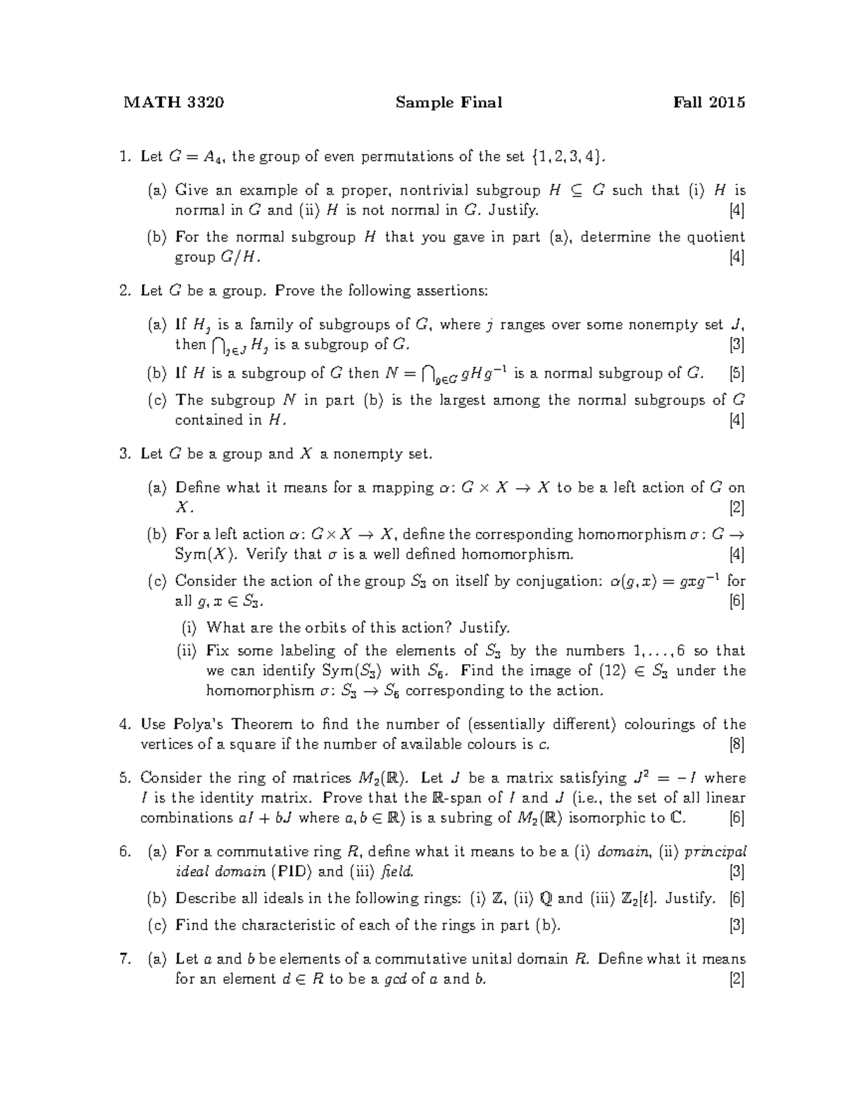 Kotchetov M33 F15 Sample Final Studocu