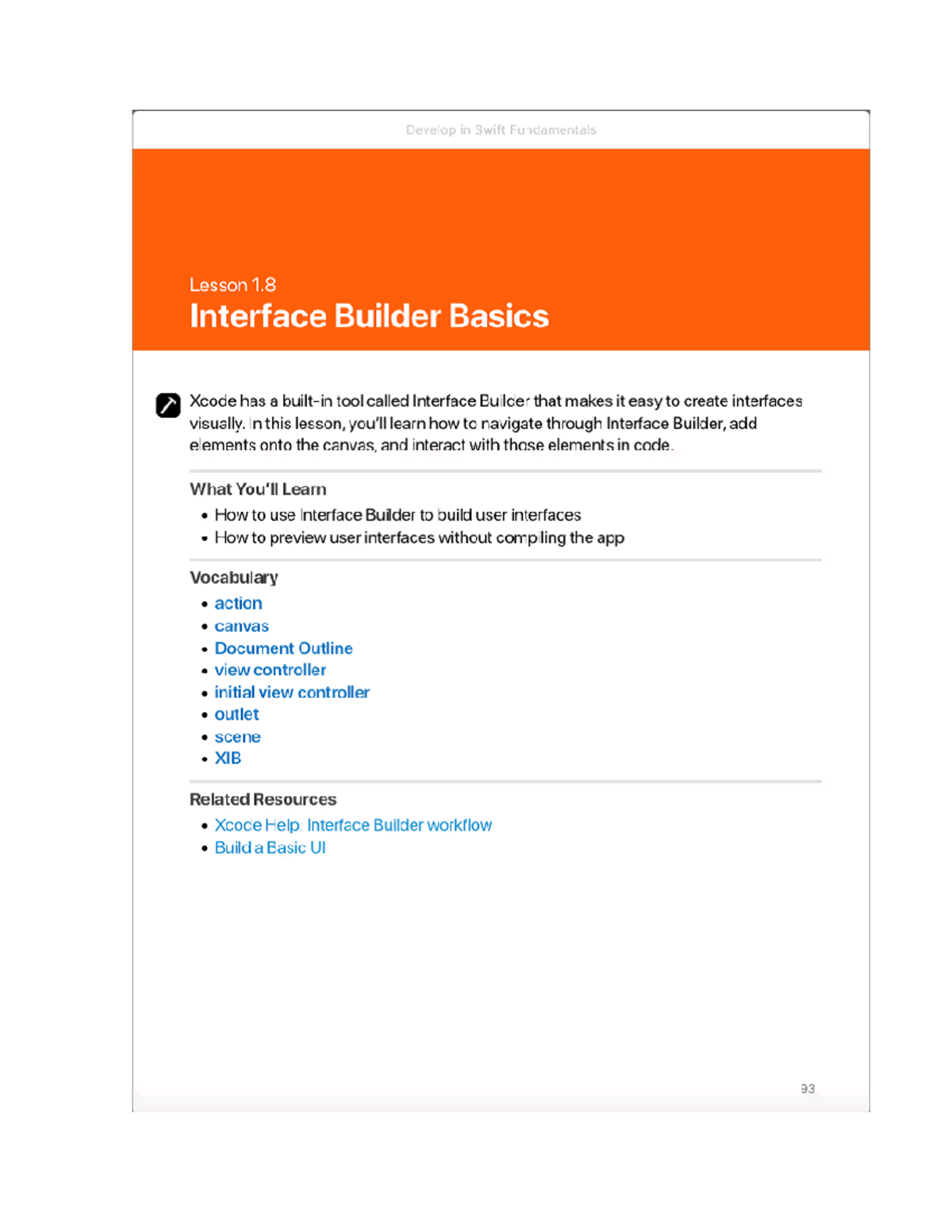 Develop in Swift Fundamentals 1.8 Interface Builder Basics Fundamentos de programación Studocu