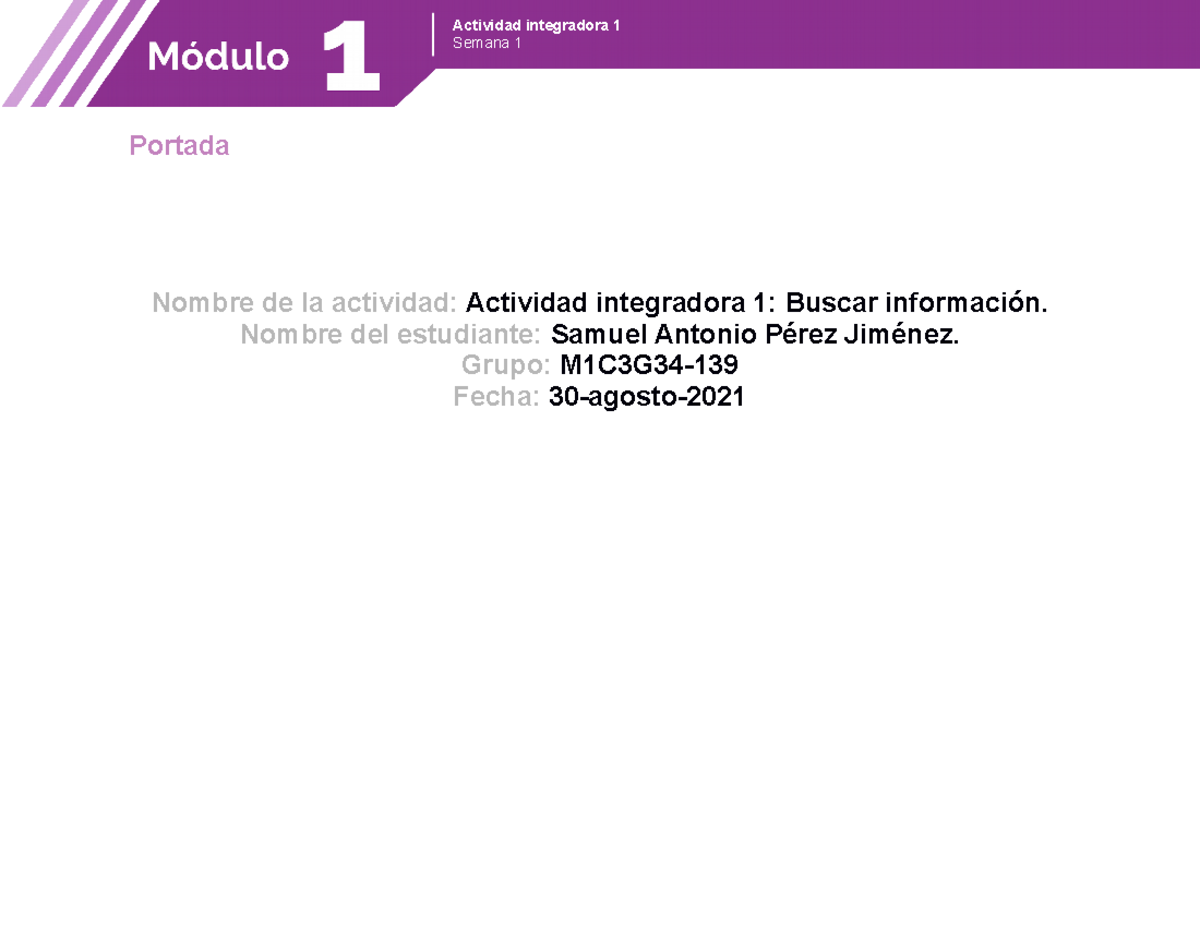 Perez Jimenez Samuel M01S1AI1 - Portada Nombre De La Actividad ...