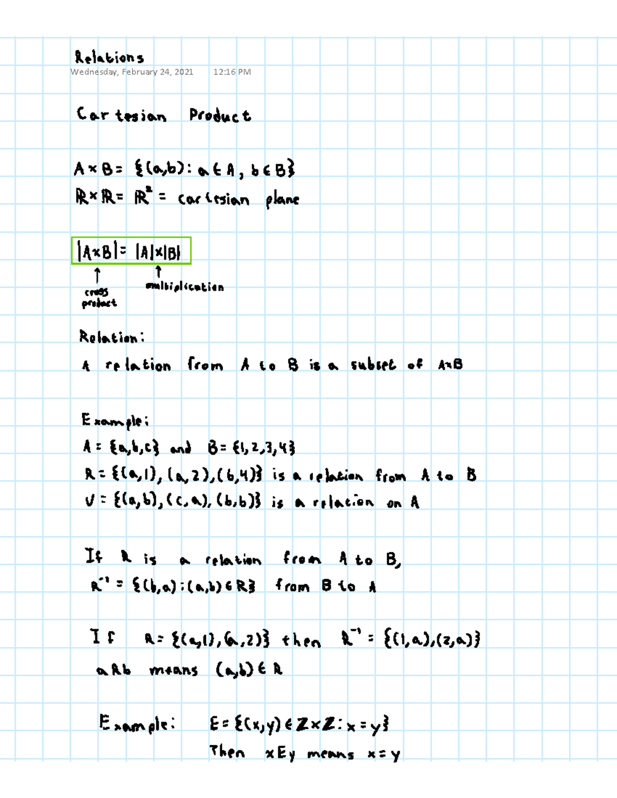 8 Relations - Math 301 w/ Shephardson - Math 301 - Wednesday, February ...