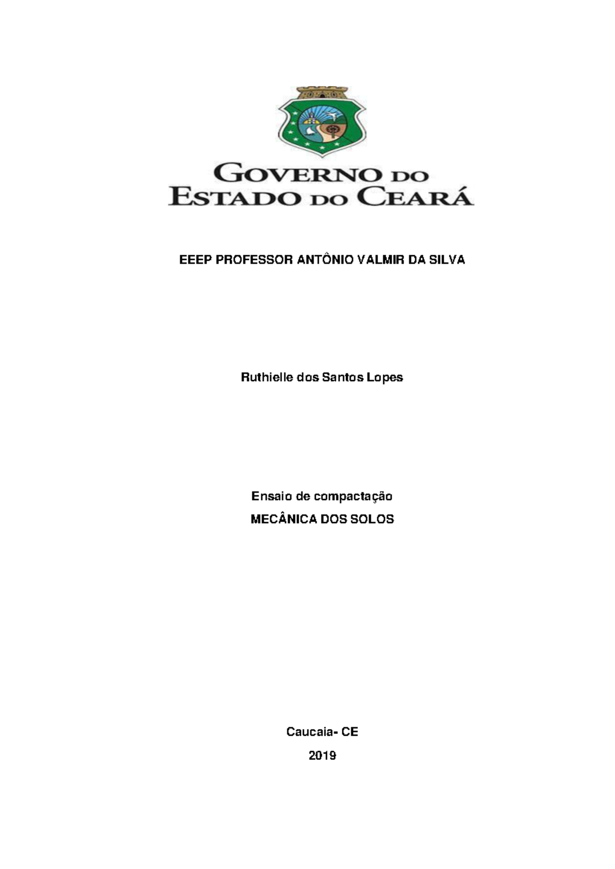 Ensaio de compactação - EEEP PROFESSOR ANTÔNIO VALMIR DA SILVA ...