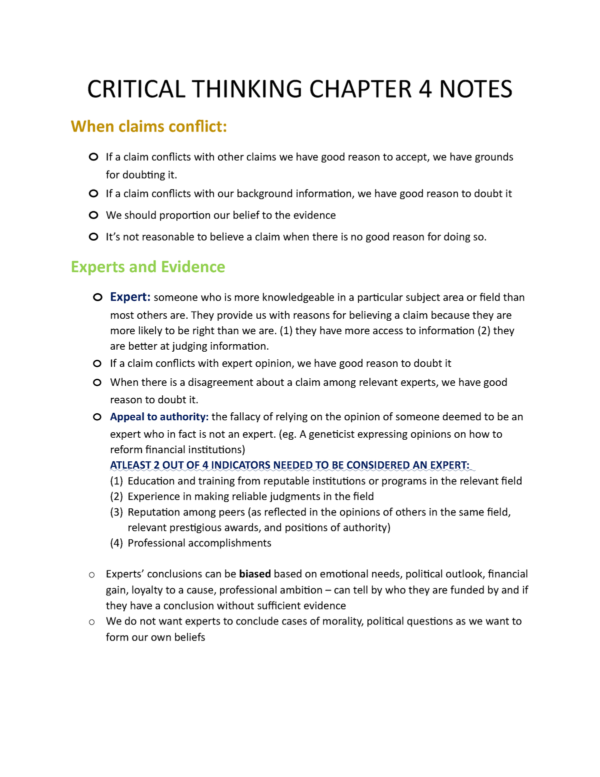 critical thinking chapter 4 exercise answers