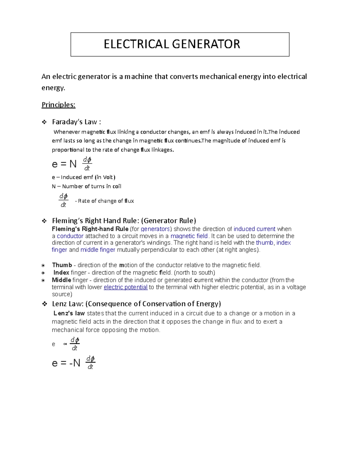 Dc generator Its useful ELECTRICAL GENERATOR An electric generator