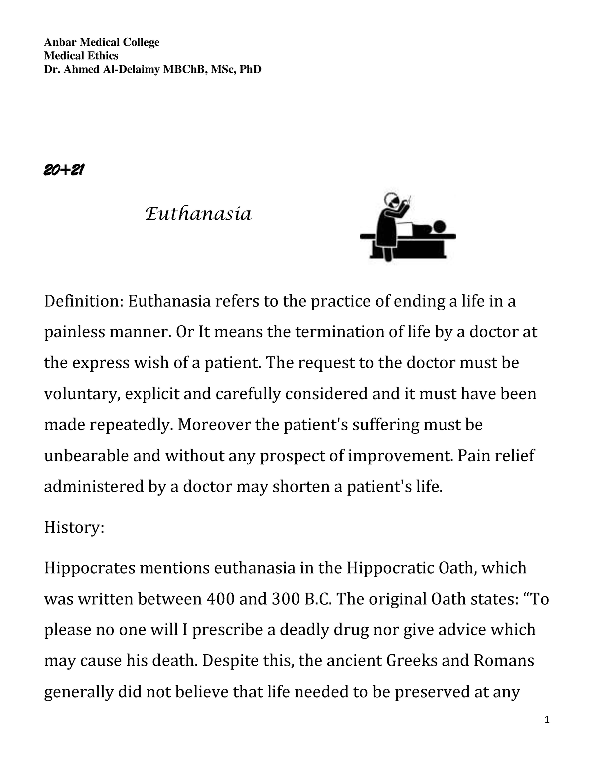 euthanasia dissertation titles