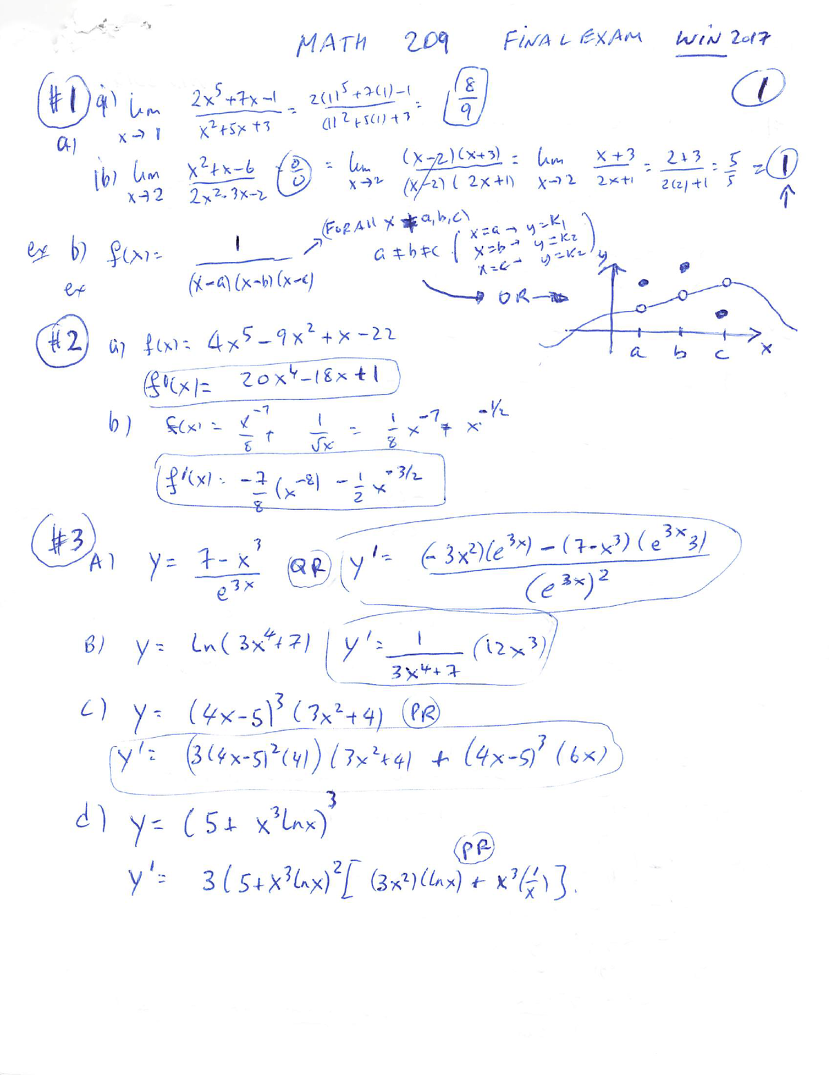 MATH 209 Final EXAM April 2017 Solutions - MATH 209 - Studocu