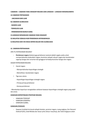 Nota 5 Cabaran Dan Langkah Negara Cabaran Cabaran Yang Dihadapi Negara Dan Langkah Langkah Studocu