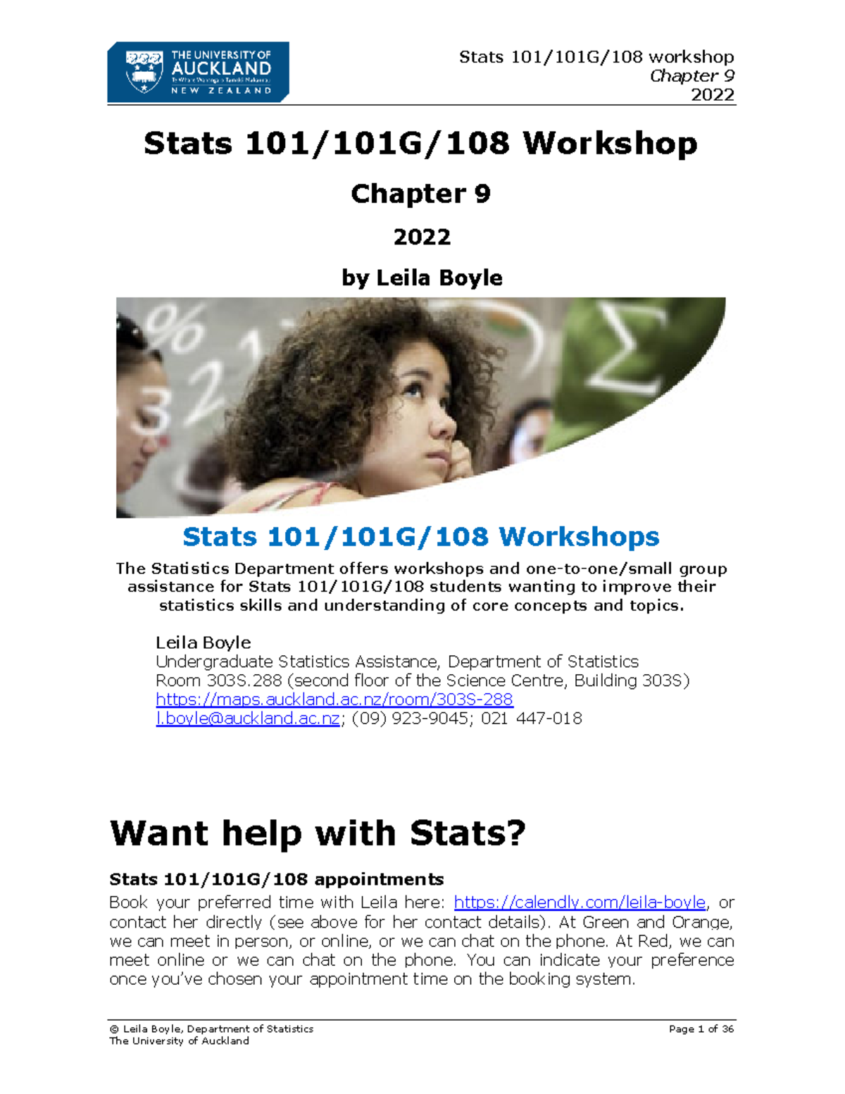 Chapter 9 STATS108 handout workshop material - Statistics for Commerce ...