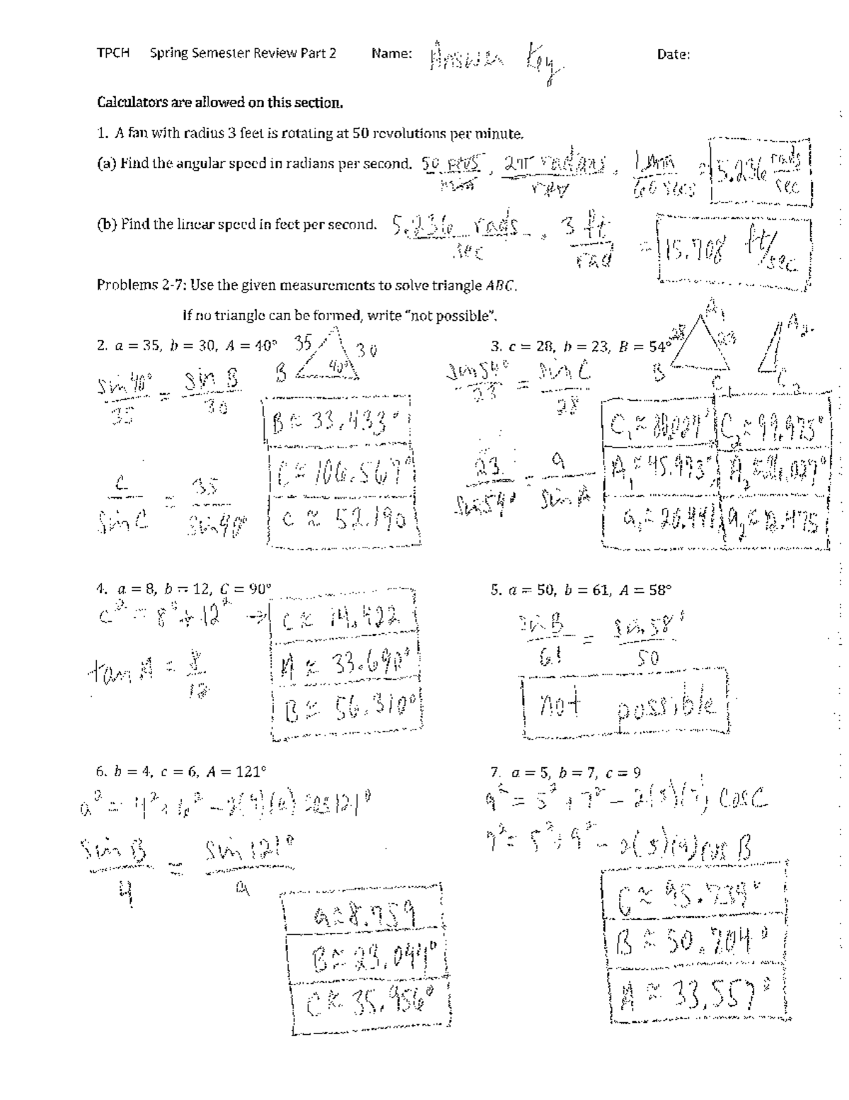 TPCH Spring Review Part 2 Answer Key - TPCH Spring Semester Review Part ...