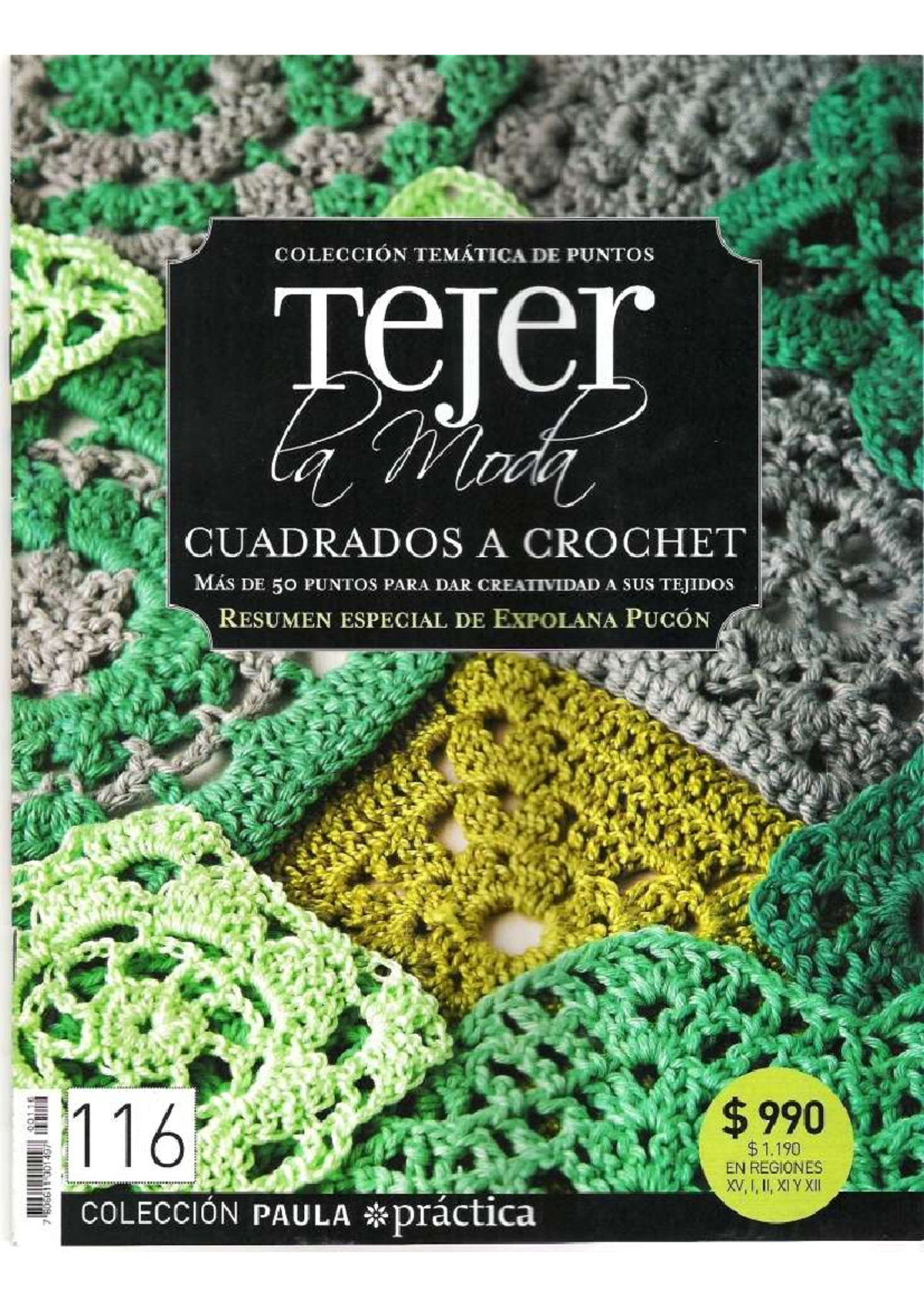 Tejer La Moda 116 - Cuadrados a Crochet - COLECCIÓN TEMATICA DE PUNTOS ...