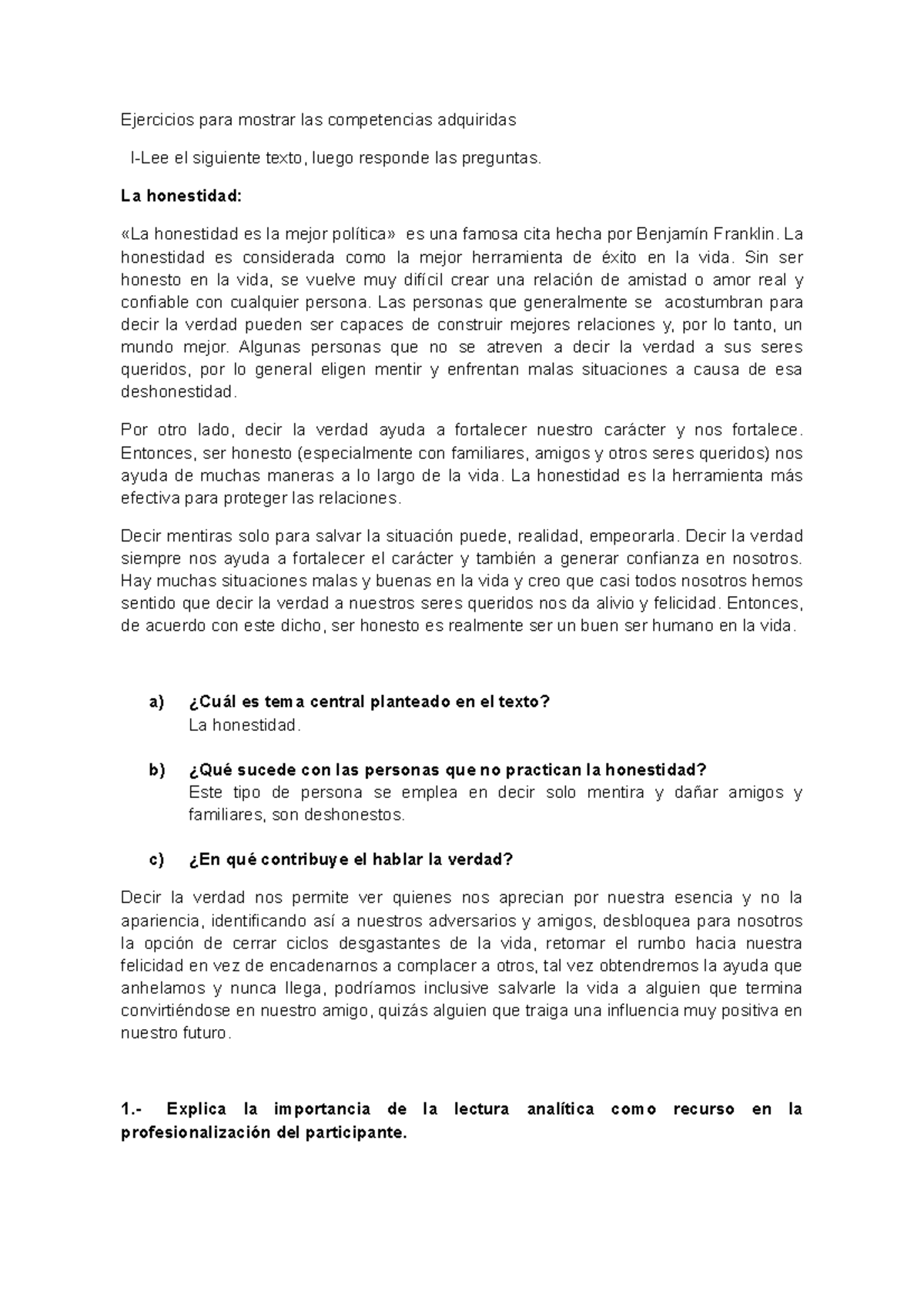 Tarea 4 - Ejercicios Para Mostrar Las Competencias Adquiridas I-Lee El ...