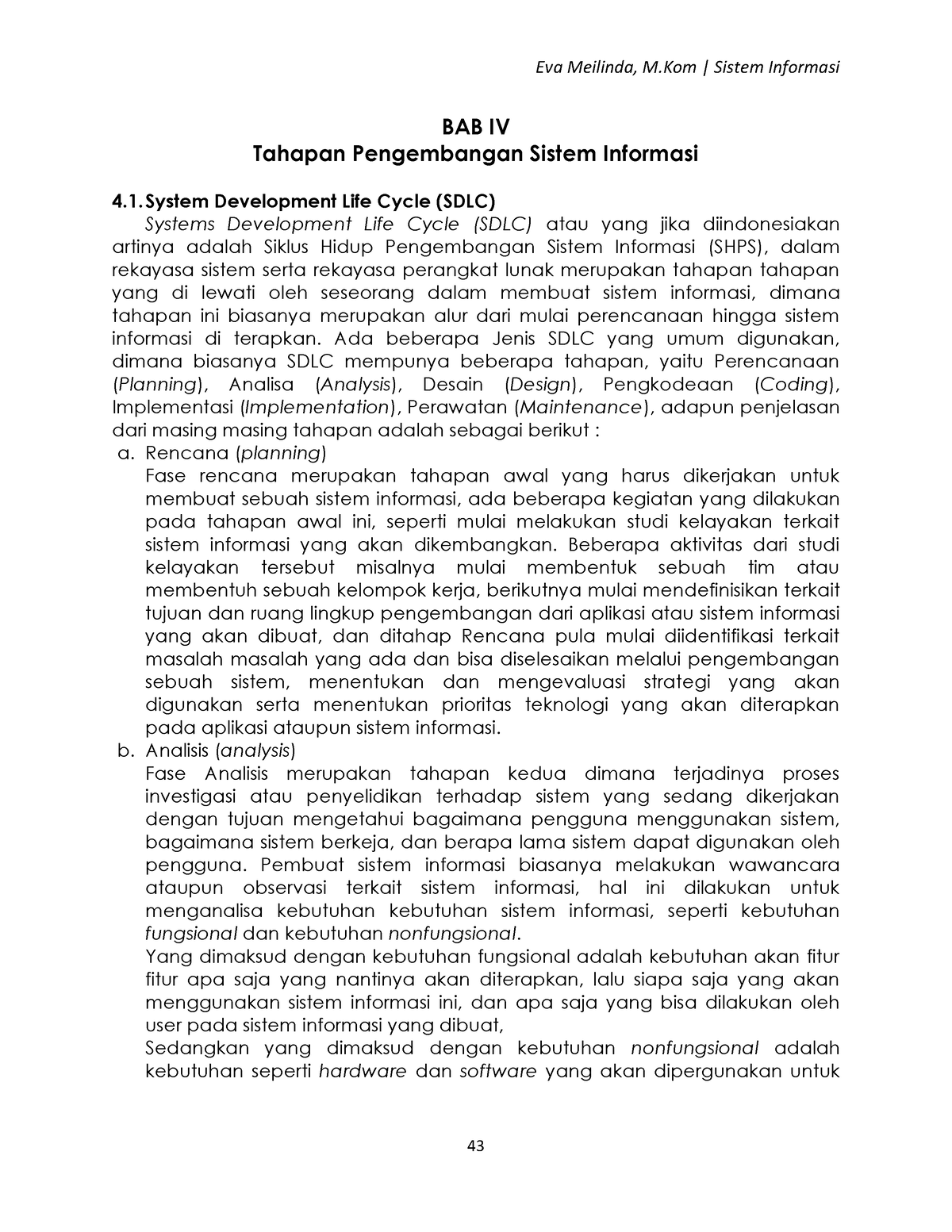 Modul Manajemen Proyek Sistem Informasi Bab 4 Tahapan Pengembangan ...