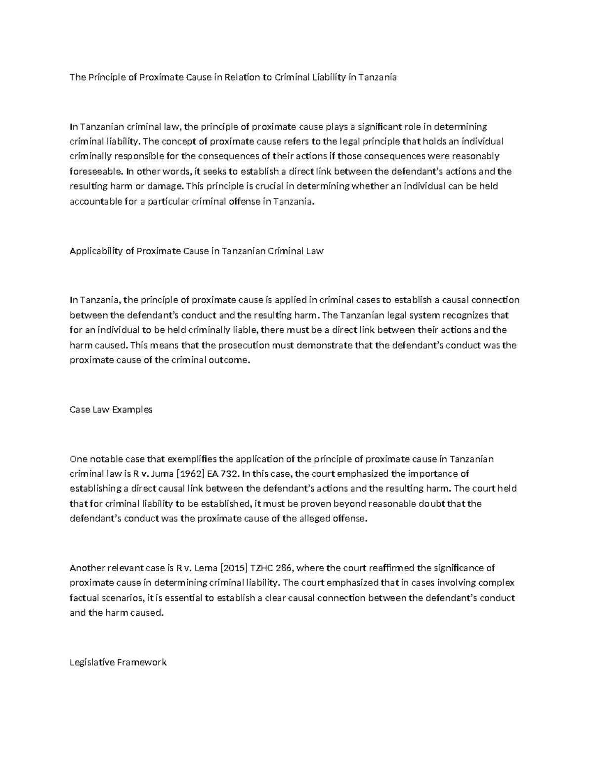The Principle of proximate cause - The concept of proximate cause ...
