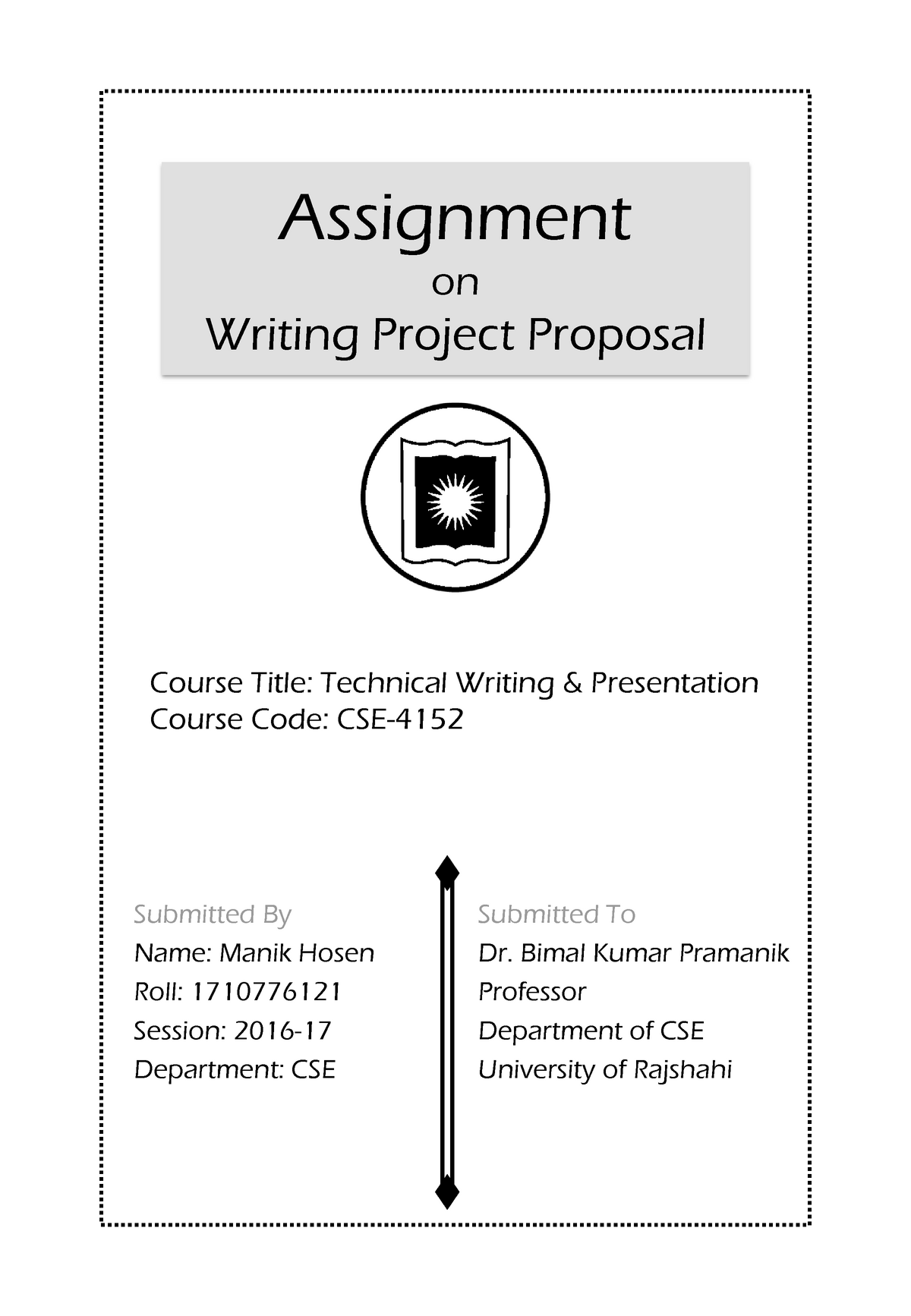 Project Proposal - Assignment on Writing Project Proposal Submitted By ...