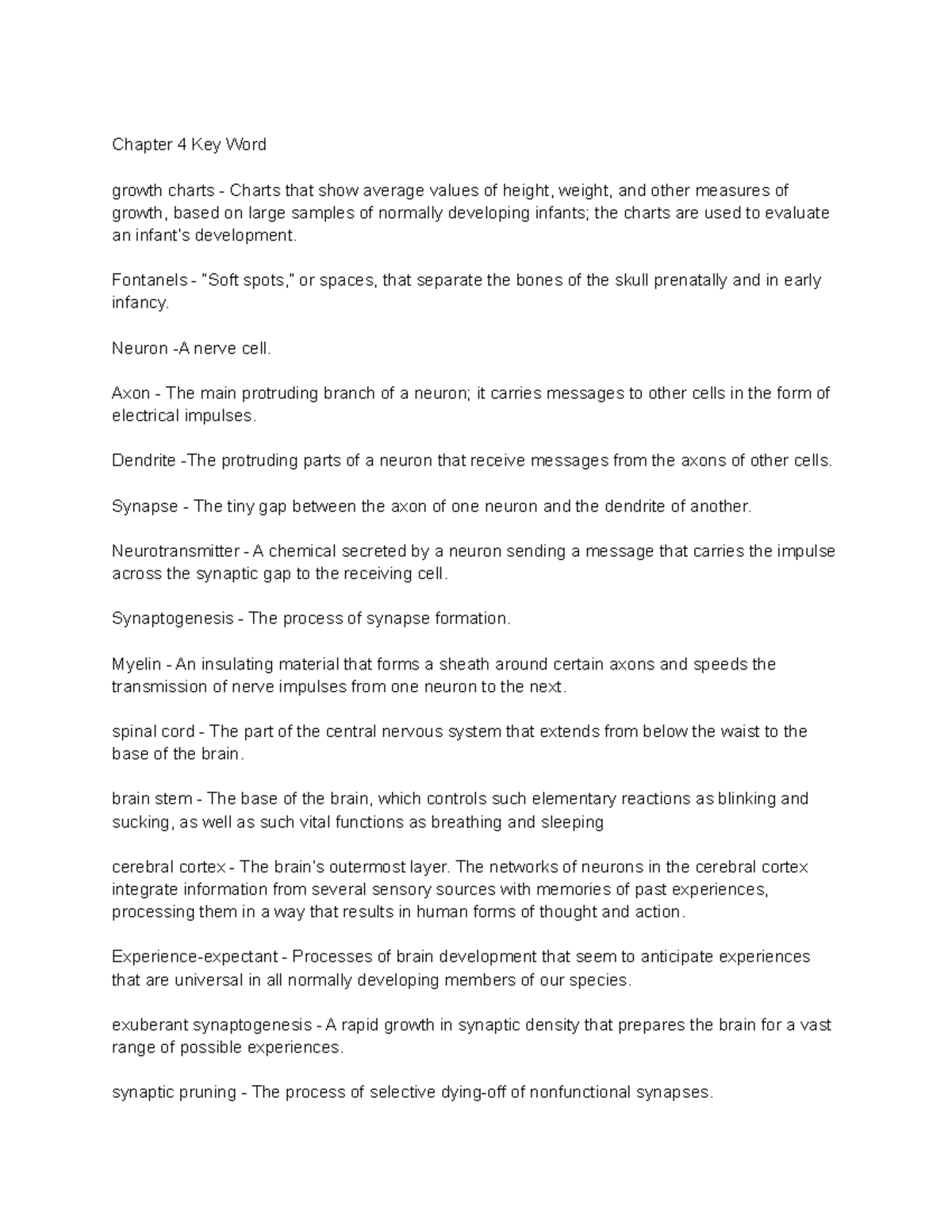 Ch 4, 5, 6 key words - This is the key word in the back of each chapter ...