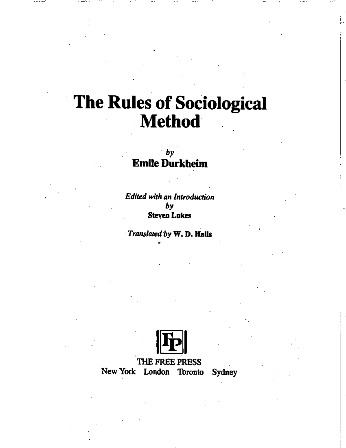Emile durkheim what is a social fact Sociology Studocu