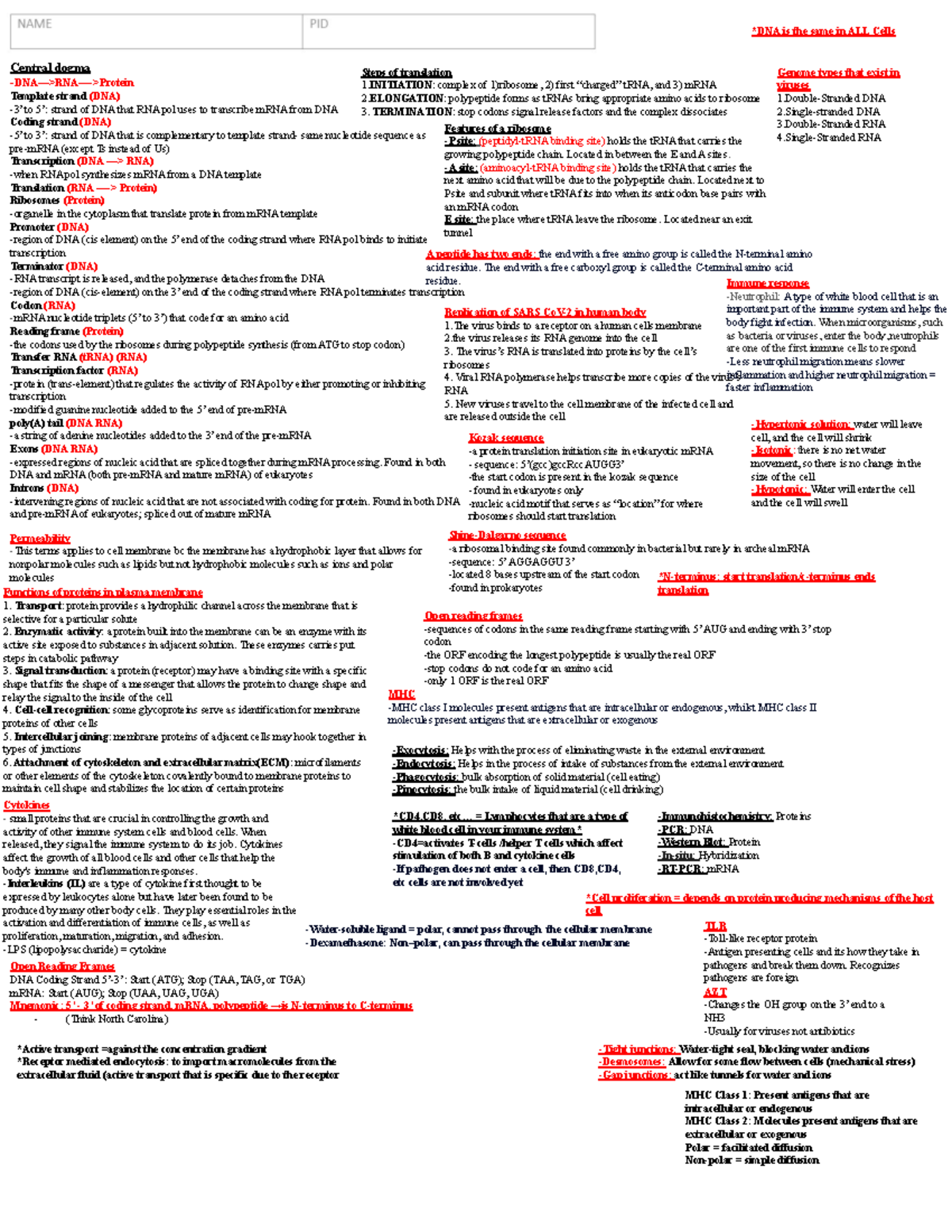 Ap Bio Unit 2 Cheat Sheet - o4nmq2l