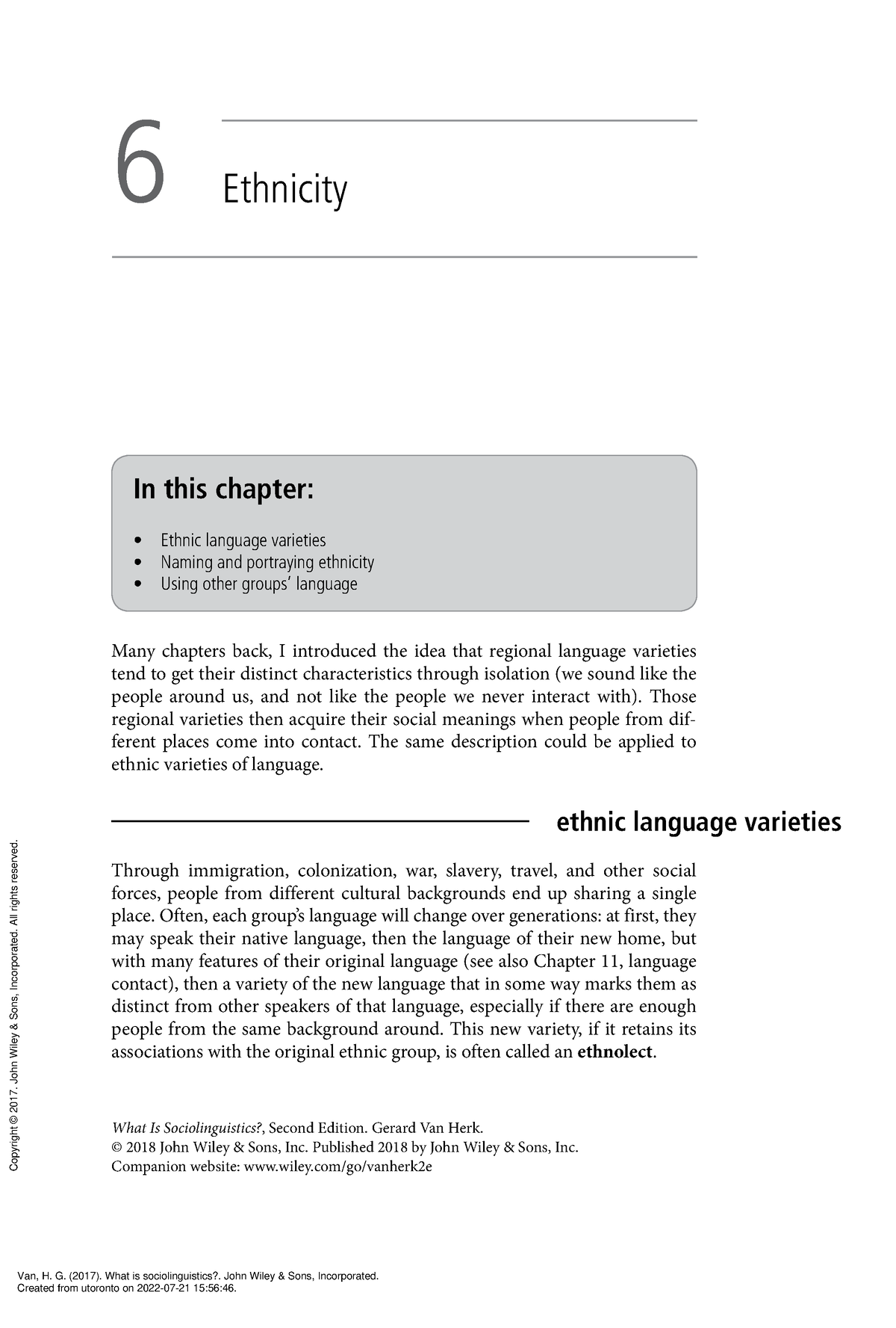 What Is Sociolinguistics - (Chapter 6 Ethnicity) - What Is ...