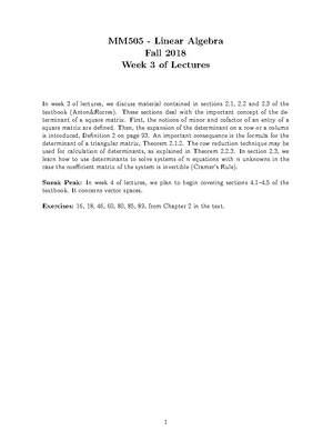 Lec 1 - Systems of Linear Equations (v. 1 - MM505 - Linear Algebra Fall ...