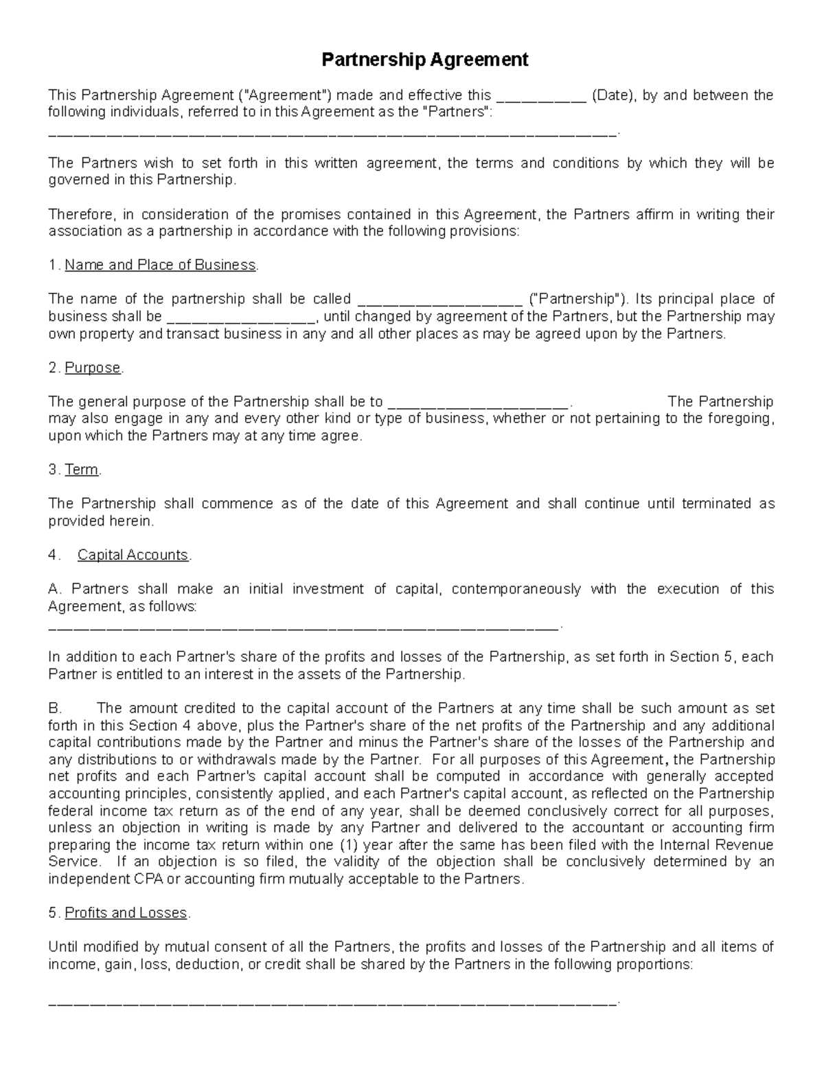 Partnership Agreement 10 Share - Partnership Agreement This Partnership 