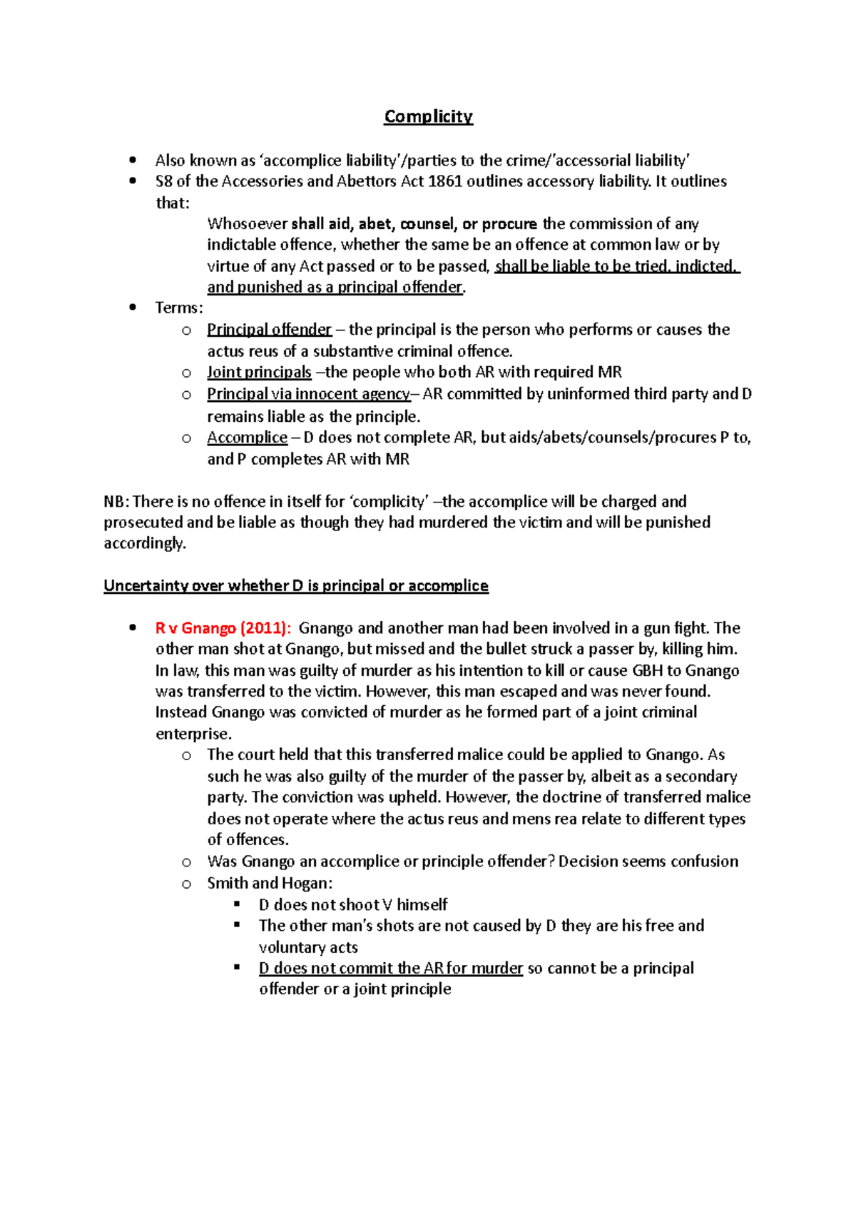 Complicity - Lecture Notes Semester 2 - Complicity Also Known As ...