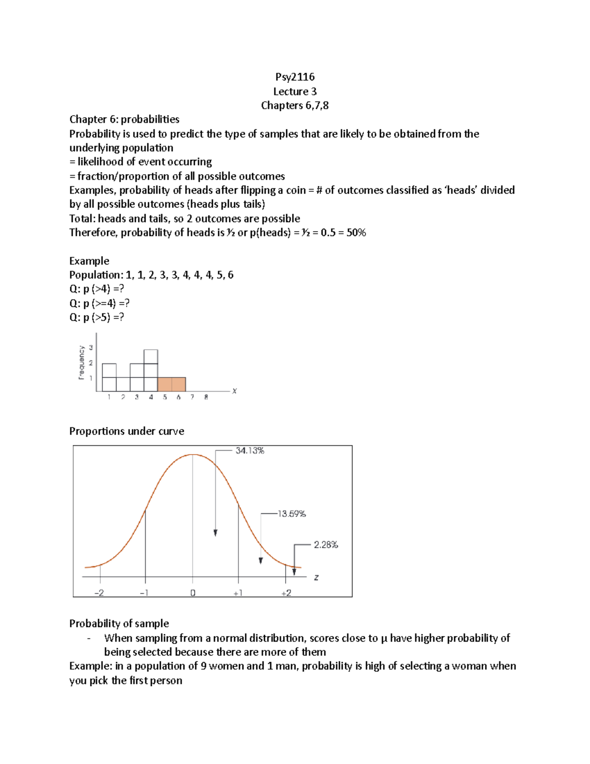 Psy2116-lecture 3 - Just a lecture of notes - Psy Lecture 3 Chapters 6 ...
