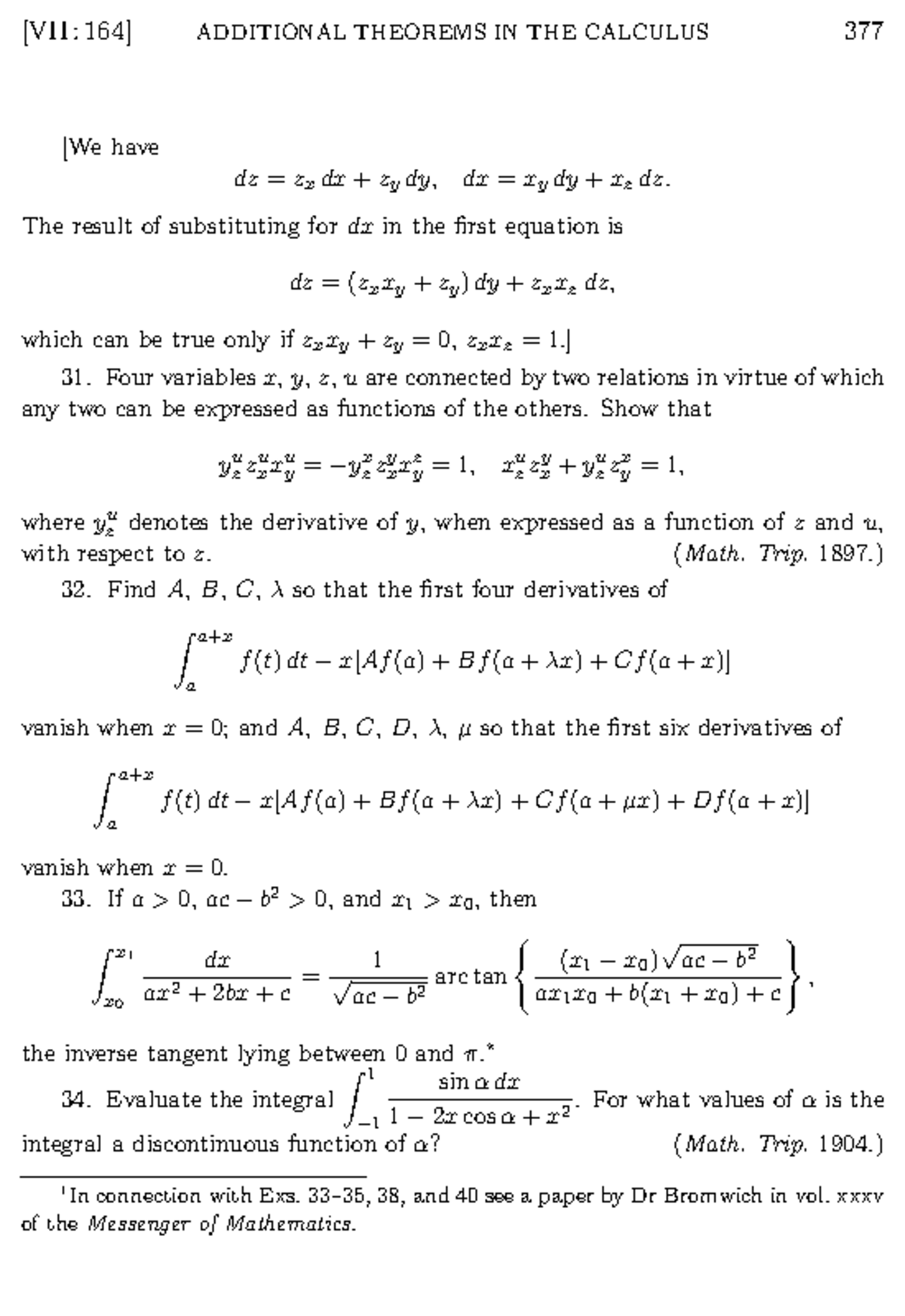 Mathematics - [We have dz = zx dx + zy dy, dx = xy dy + xz dz. The ...