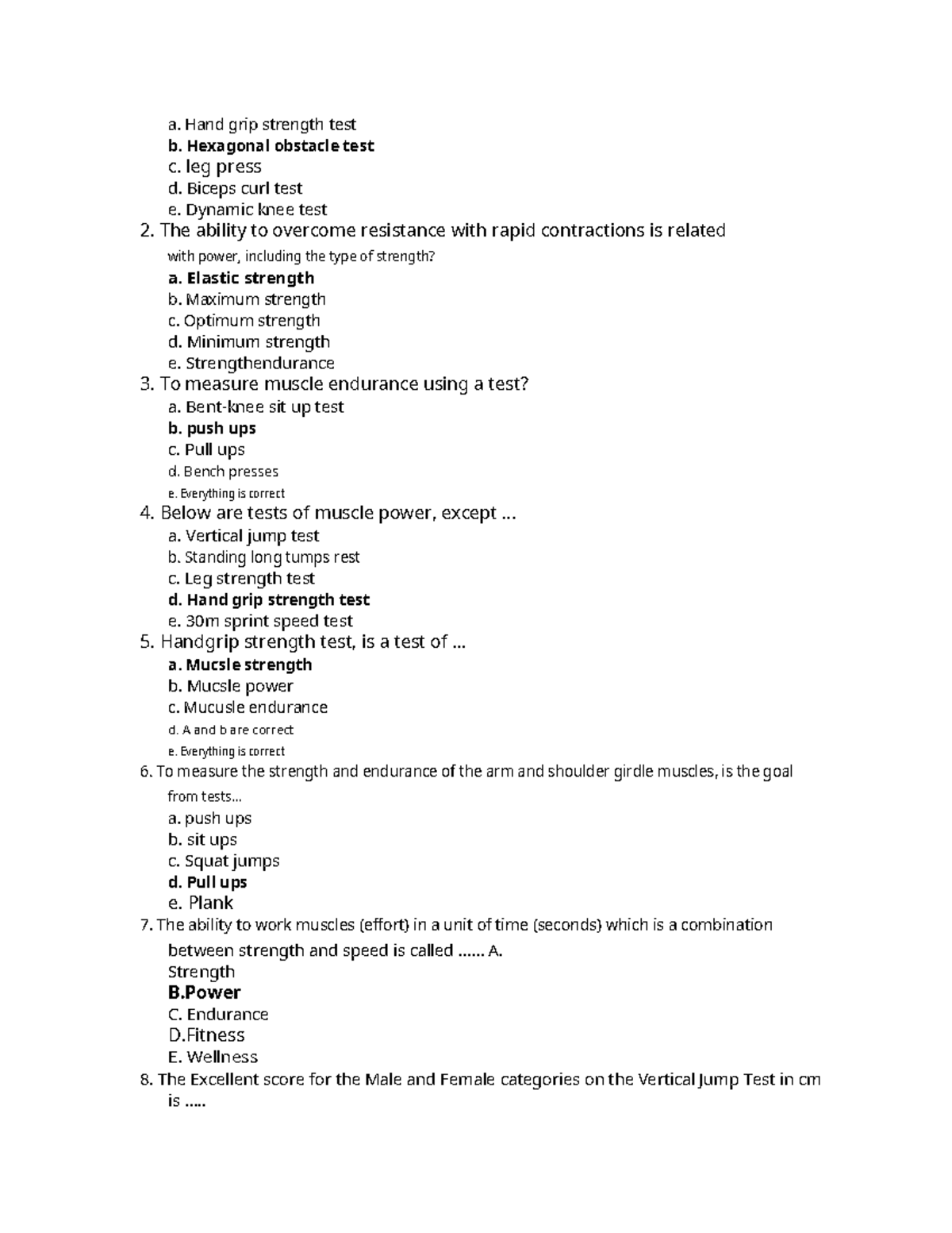 Physiological Responses to Exercise-19 - a. Hand grip strength test b ...