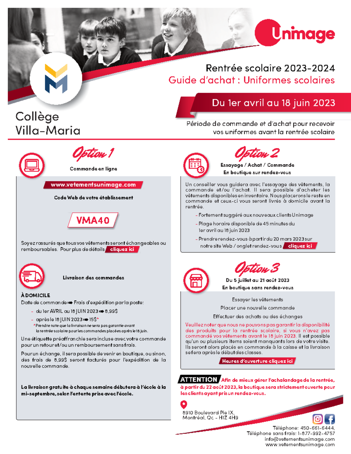 2023-2024 Collection uniforme scolaire - ####### Collège ####### Villa ...