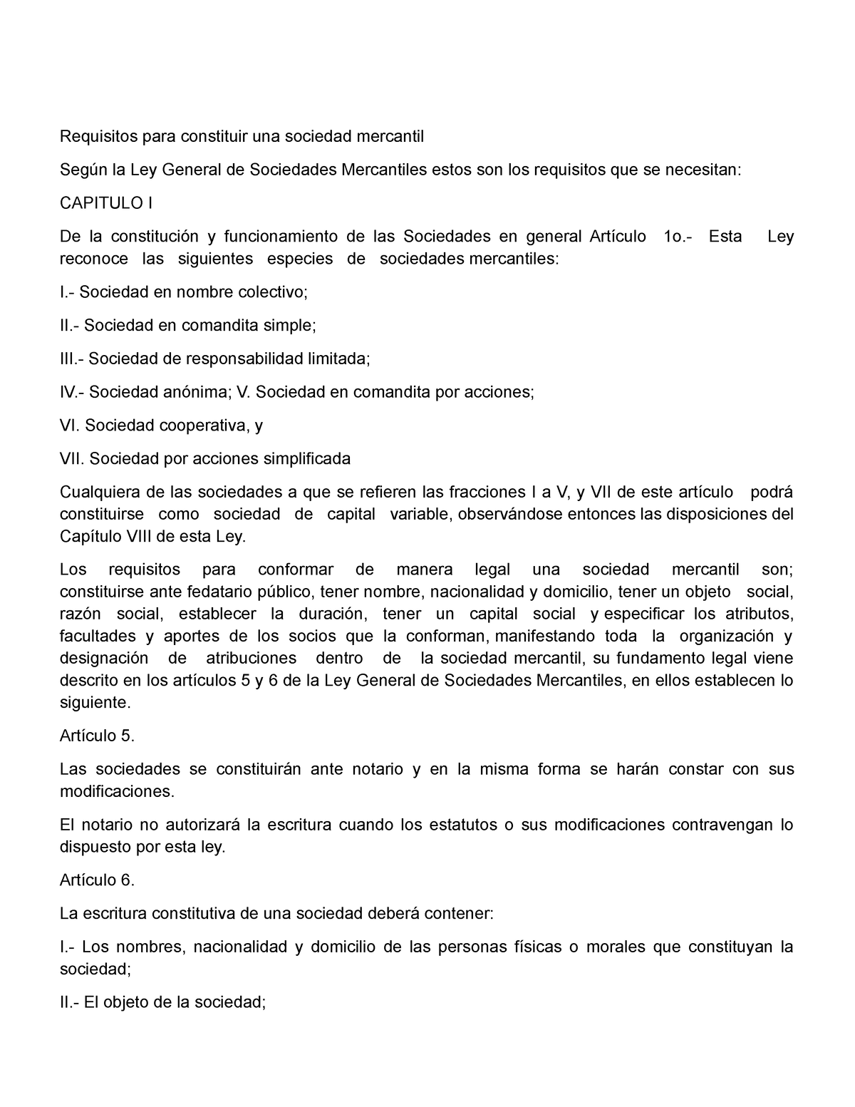 Act 4 Derecho Mercantil - Requisitos Para Constituir Una Sociedad ...