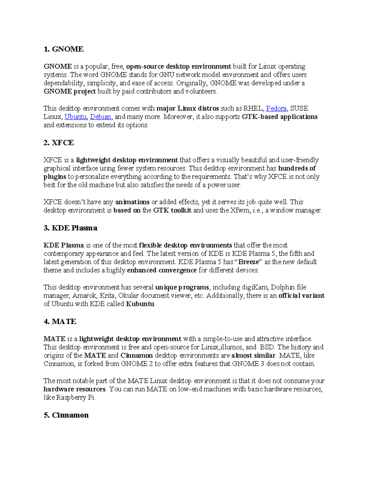 Linux desktop env - fdfdsfd - 1. GNOME GNOME is a popular, free, open ...