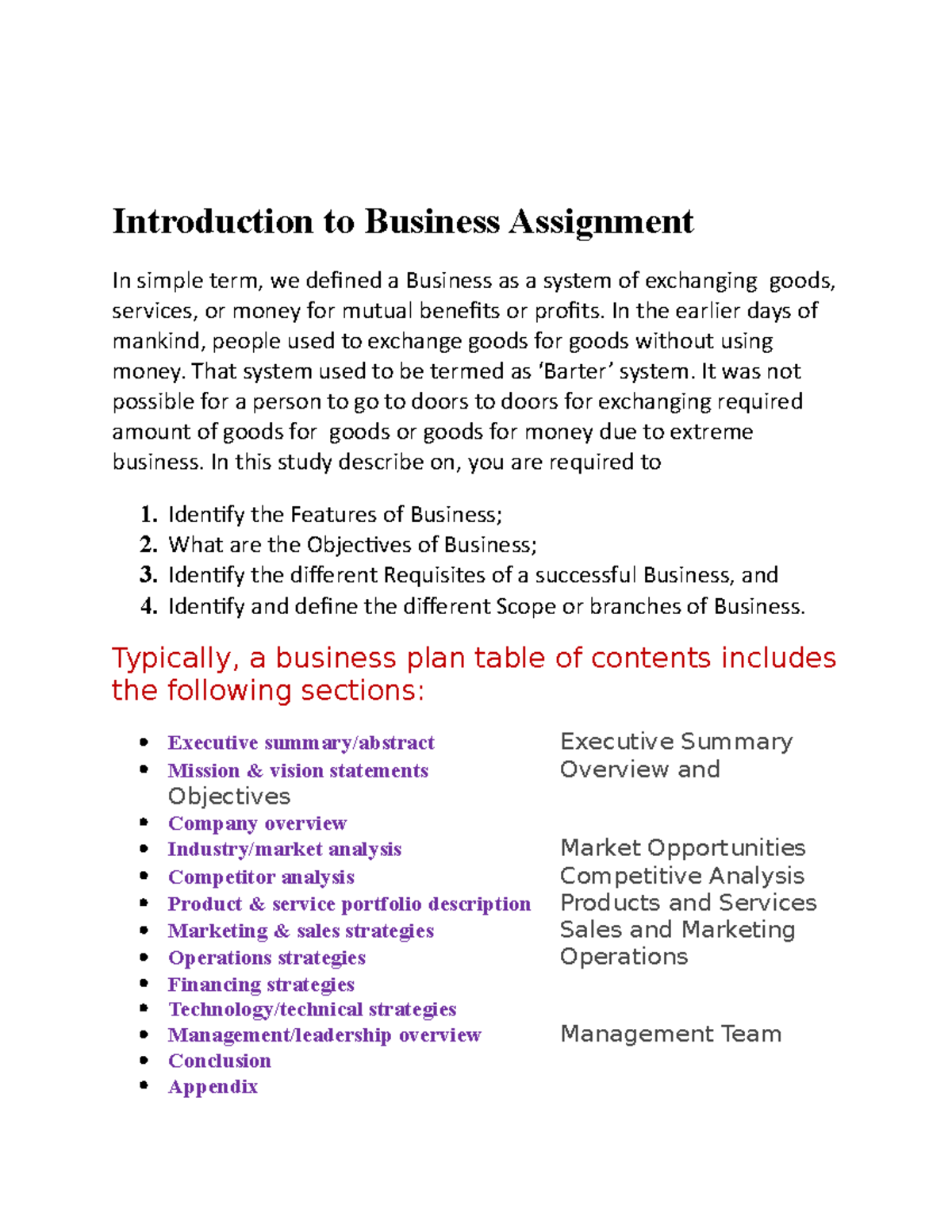 sample of introduction of business plan