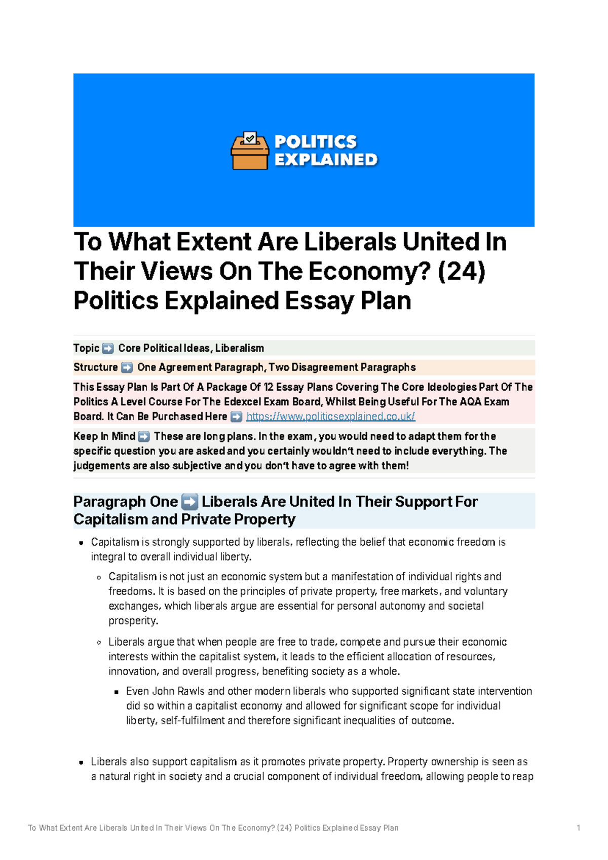 to what extent do conservatives agree on the economy essay