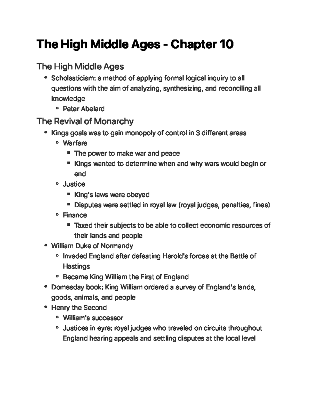 The High Middle Ages - Chapter 10 - T h e H i g h M i d d l e Ag e s ...