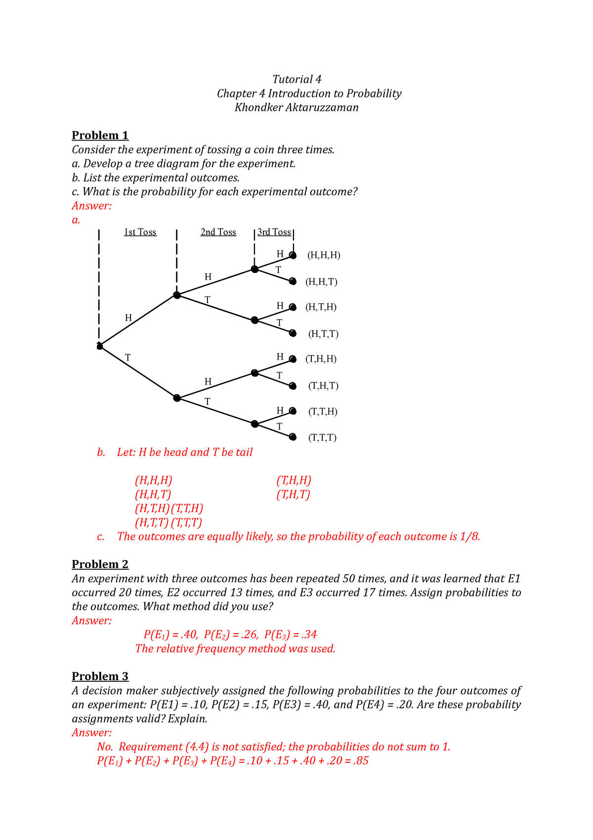 Tutorial 4 Solution - Answer - Tutorial 4 Chapter 4 Introduction To ...