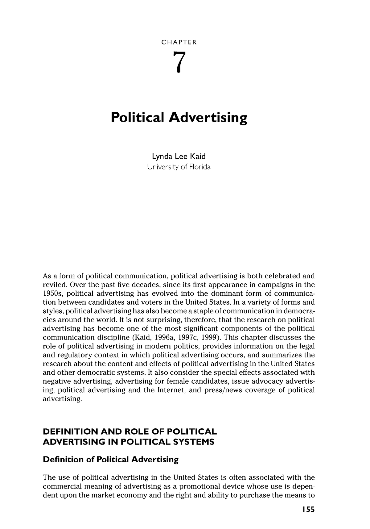 political advertising research paper