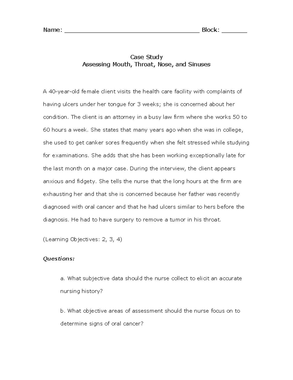 Case Study Chapter 18 - mmm - Name ...