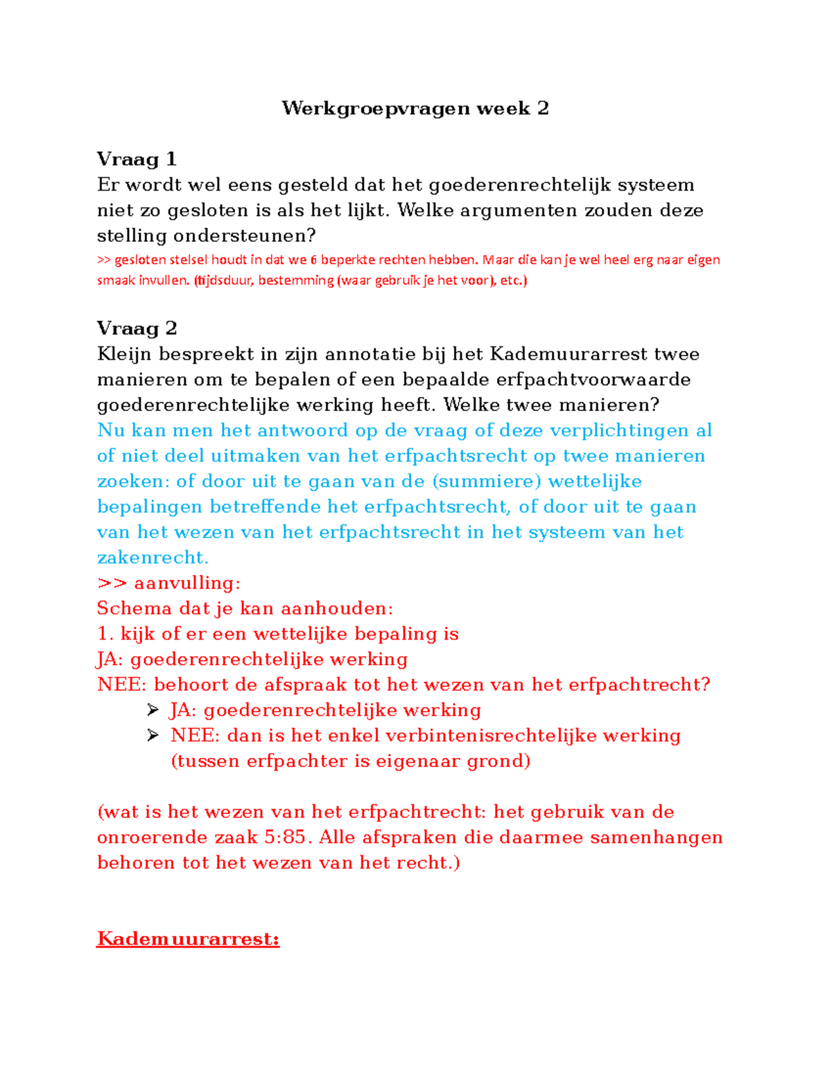 Registergoederenrecht Week 2 - Werkgroepvragen Week 2 Vraag 1 Er Wordt ...