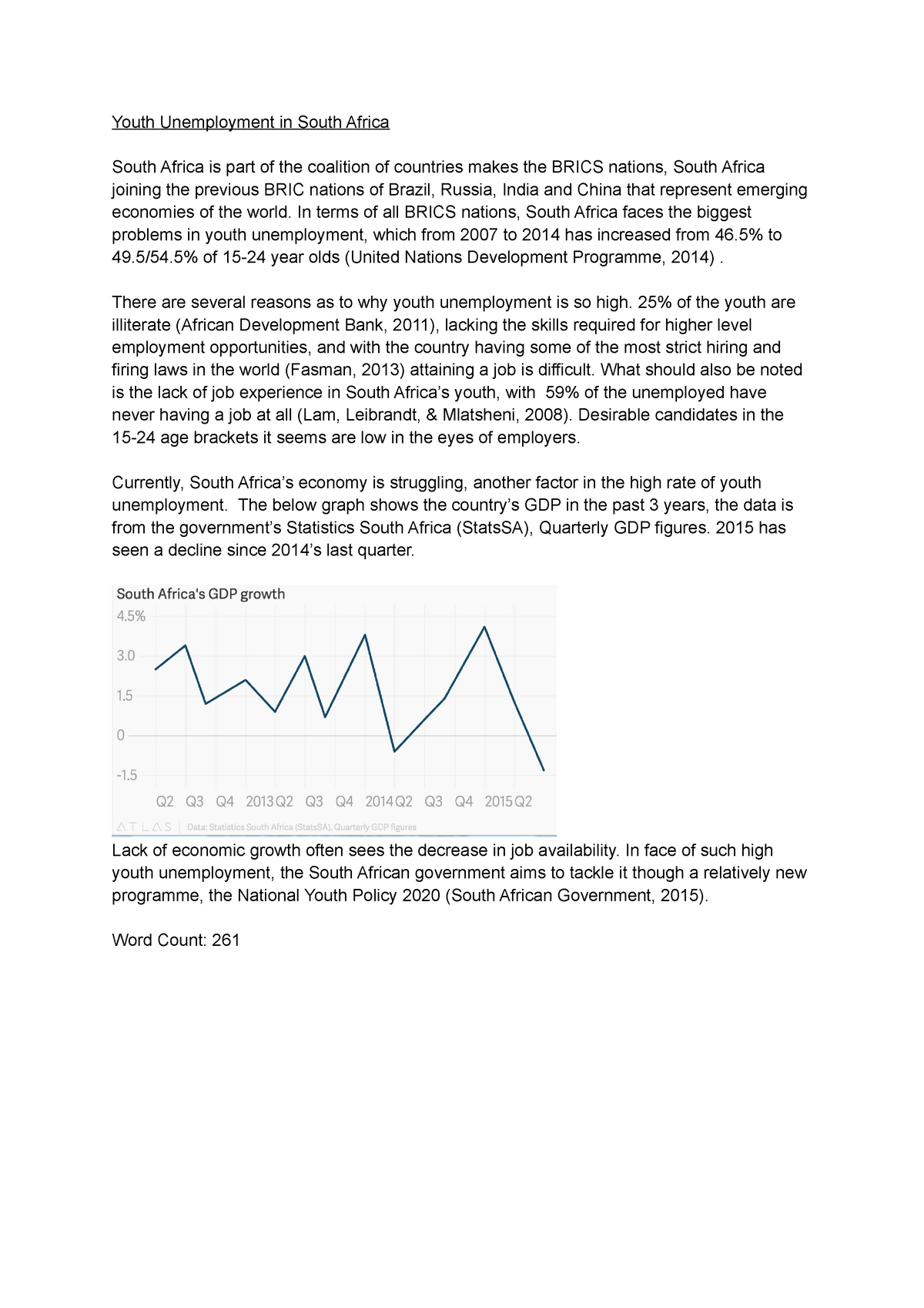 essay on unemployment in south africa