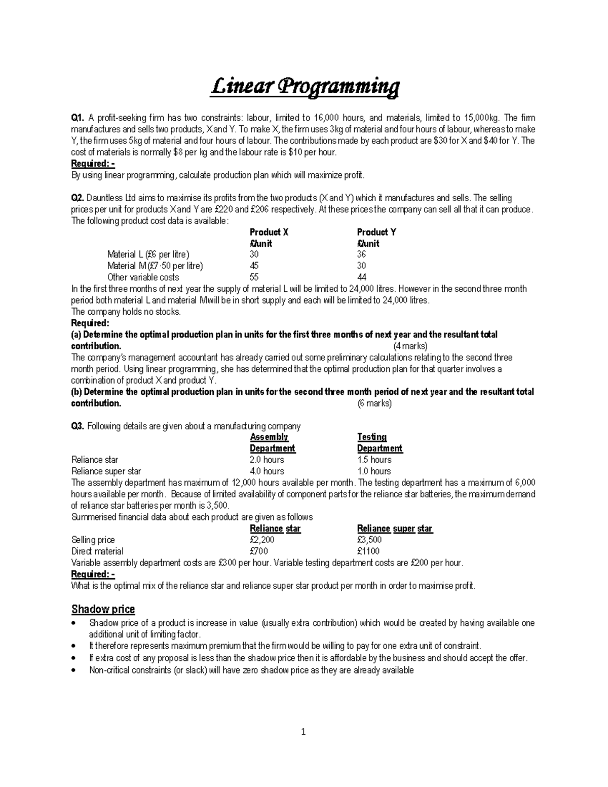 Linear prog answers - Slides - Warning: TT: undefined function: 32 ...