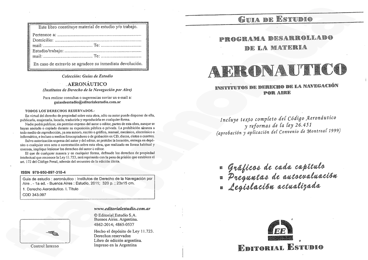 Guia De Aeronautico - Derecho Aeronautico - Studocu