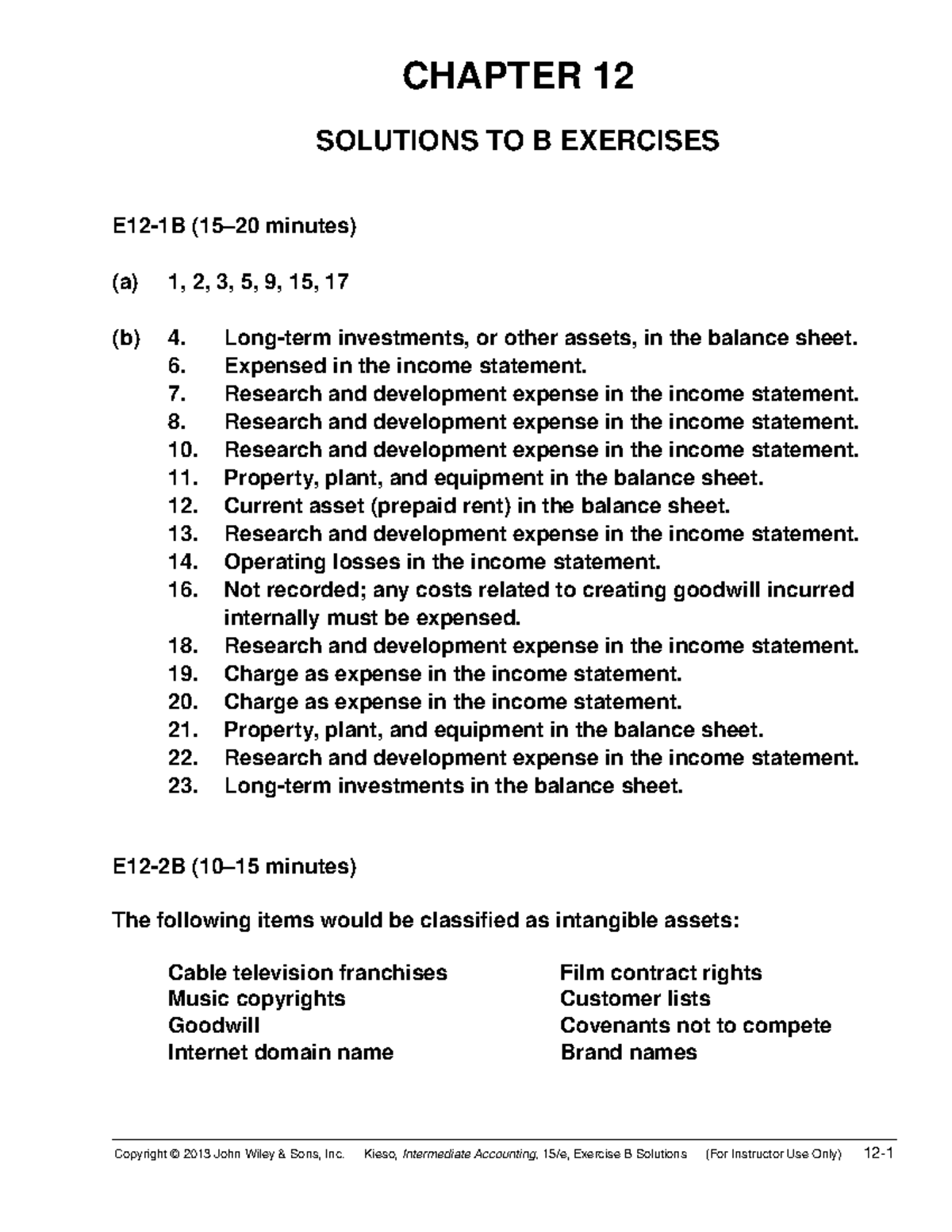 Solution Manual Intermediate Accounting 15th Kiesoch 12 - CHAPTER 12 ...