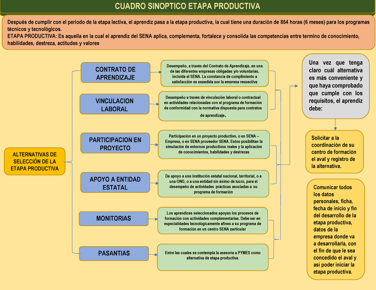 Cuadro Sinoptico Aa4 Ev01 Seguimiento A La Etapa Productiva Alternativas De Selecci”n De La 0384