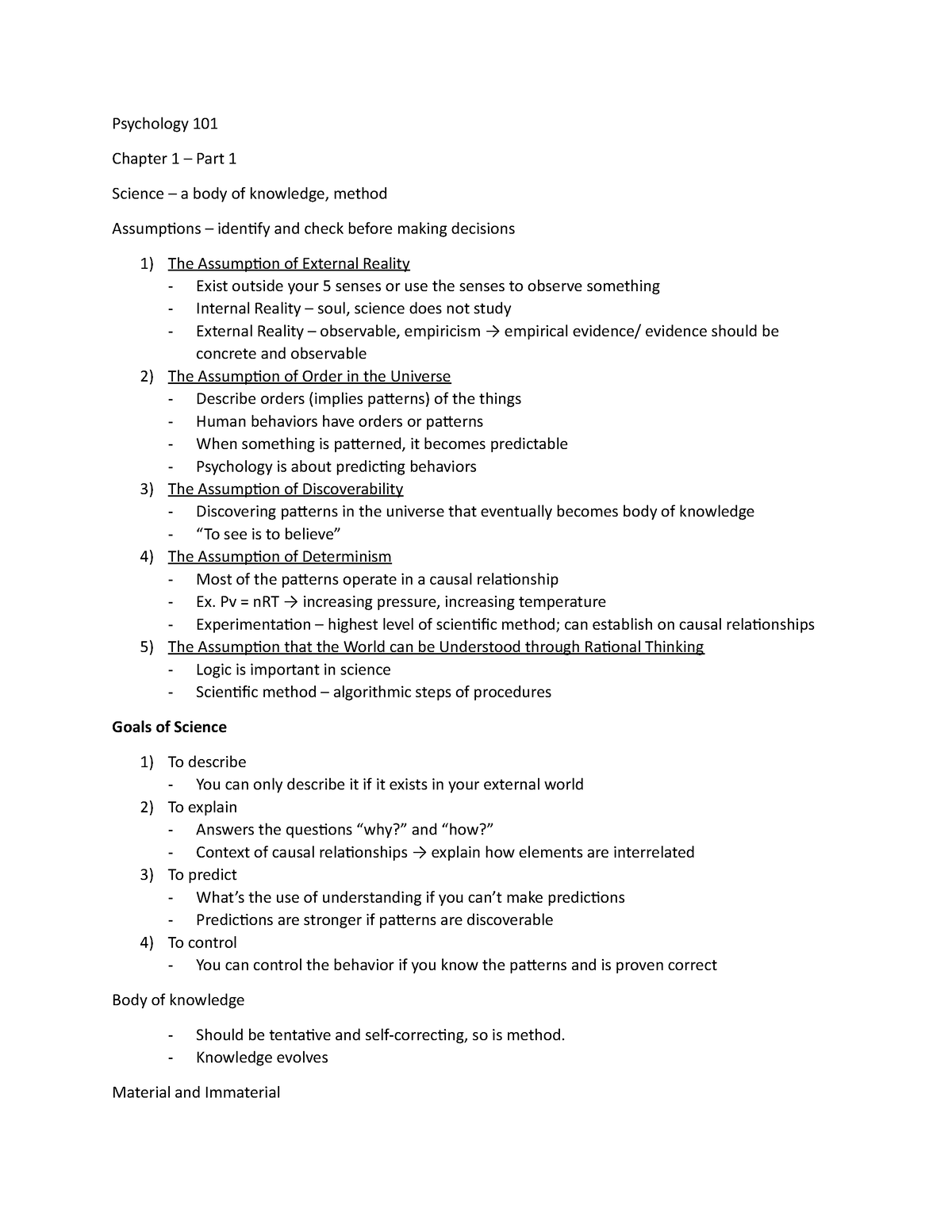 General Psychology - Chapter 1 - Part 1 - Psychology 101 Chapter 1 ...