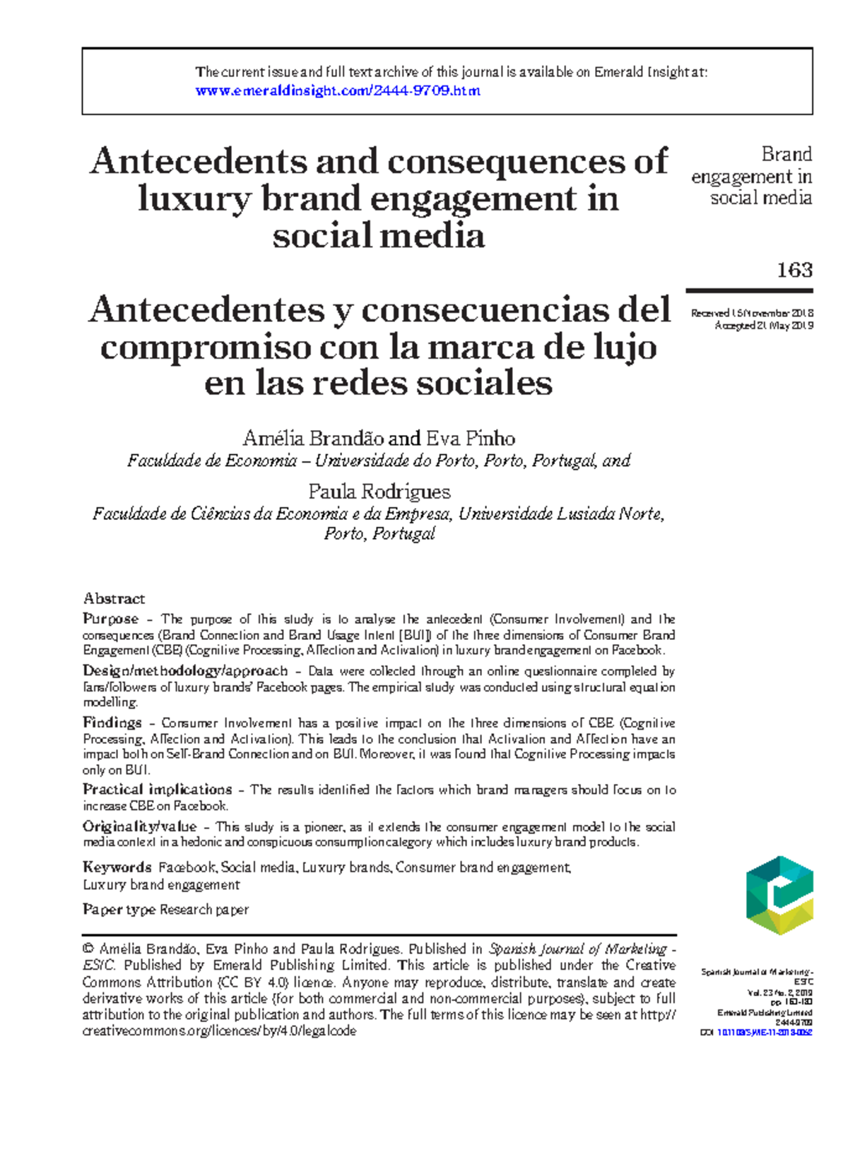 Antecedents and consequences of luxury brand engagement in social media ...